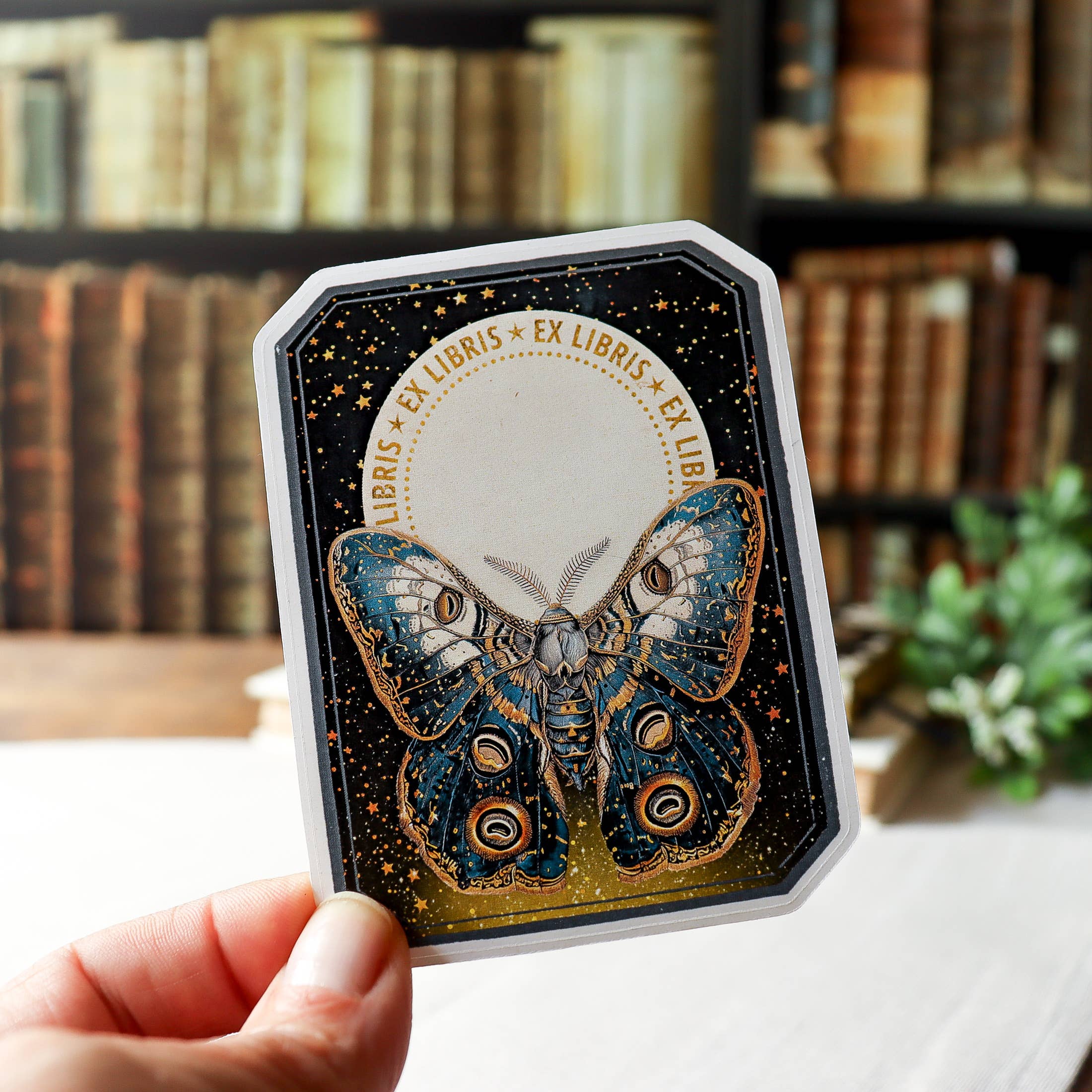 Lunar Moth Bookplate Stickers
