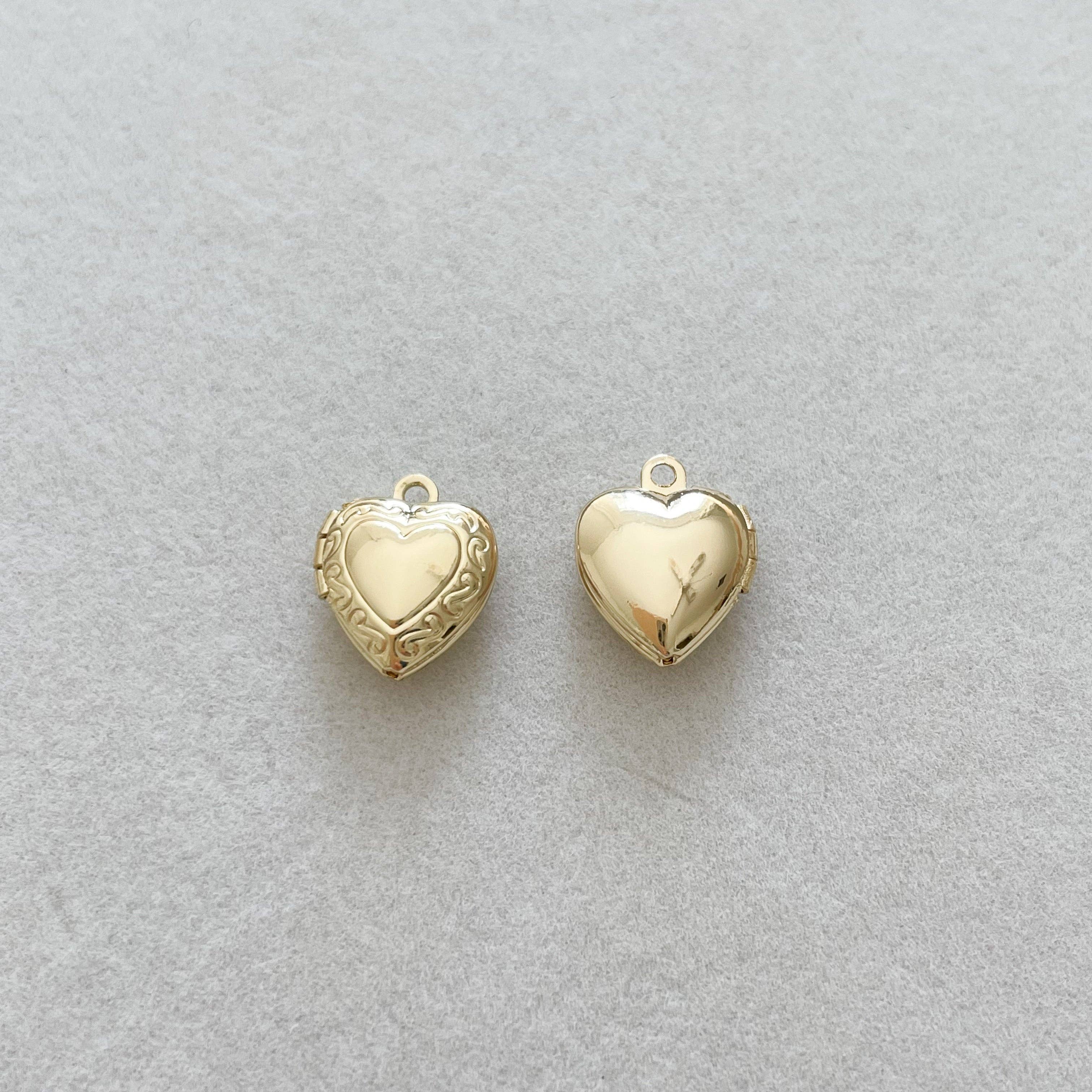 Gold Heart Locket Charm
