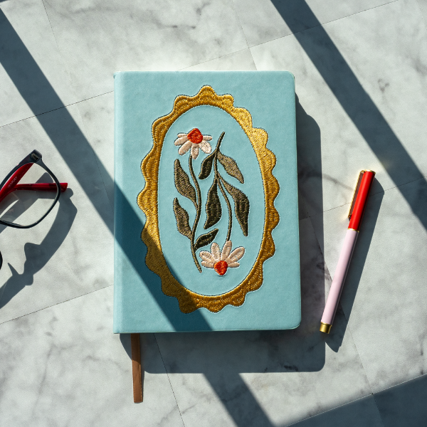 Daisy Frame Hardbound Embroidered Notebook