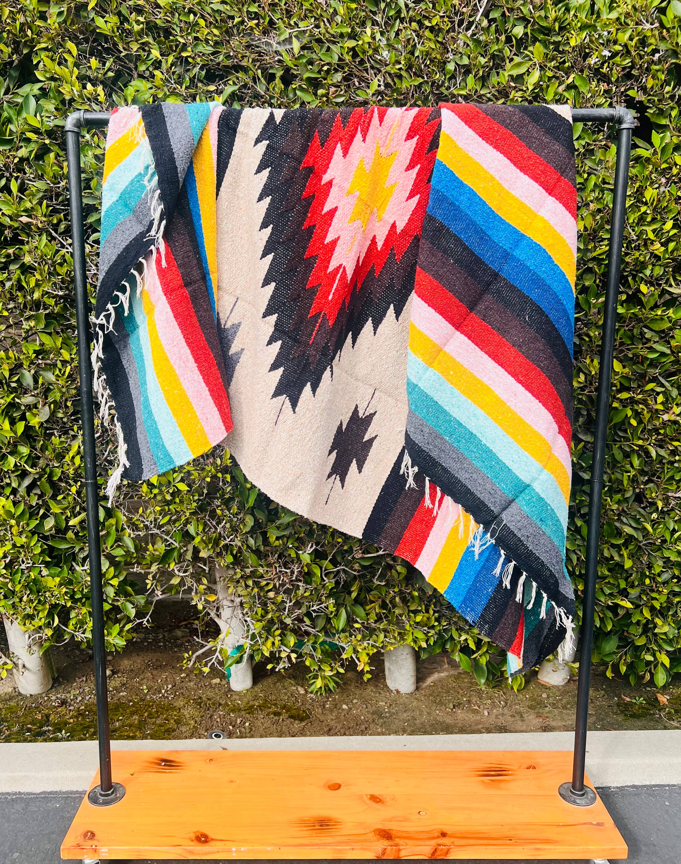 Rainbow Canyon Diamond Throw l Mexican Blanket