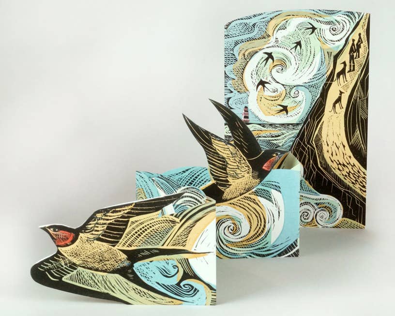 Cornish Swallows Concertina Card