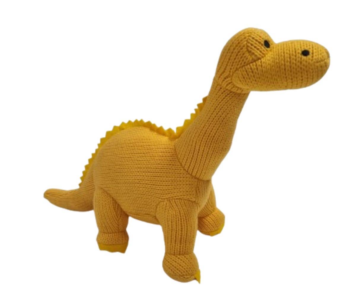 Knitted Diplodocus Dinosaur Plush Toy |  Yellow
