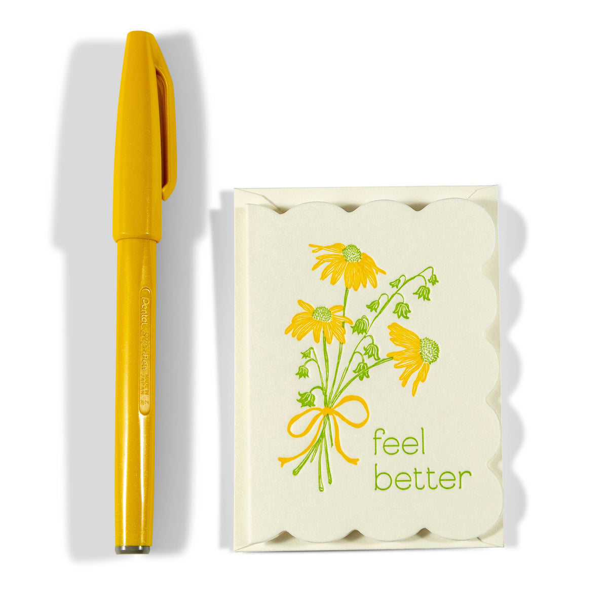 Feel Better Flowers | Mini Letterpress Enclosure Card