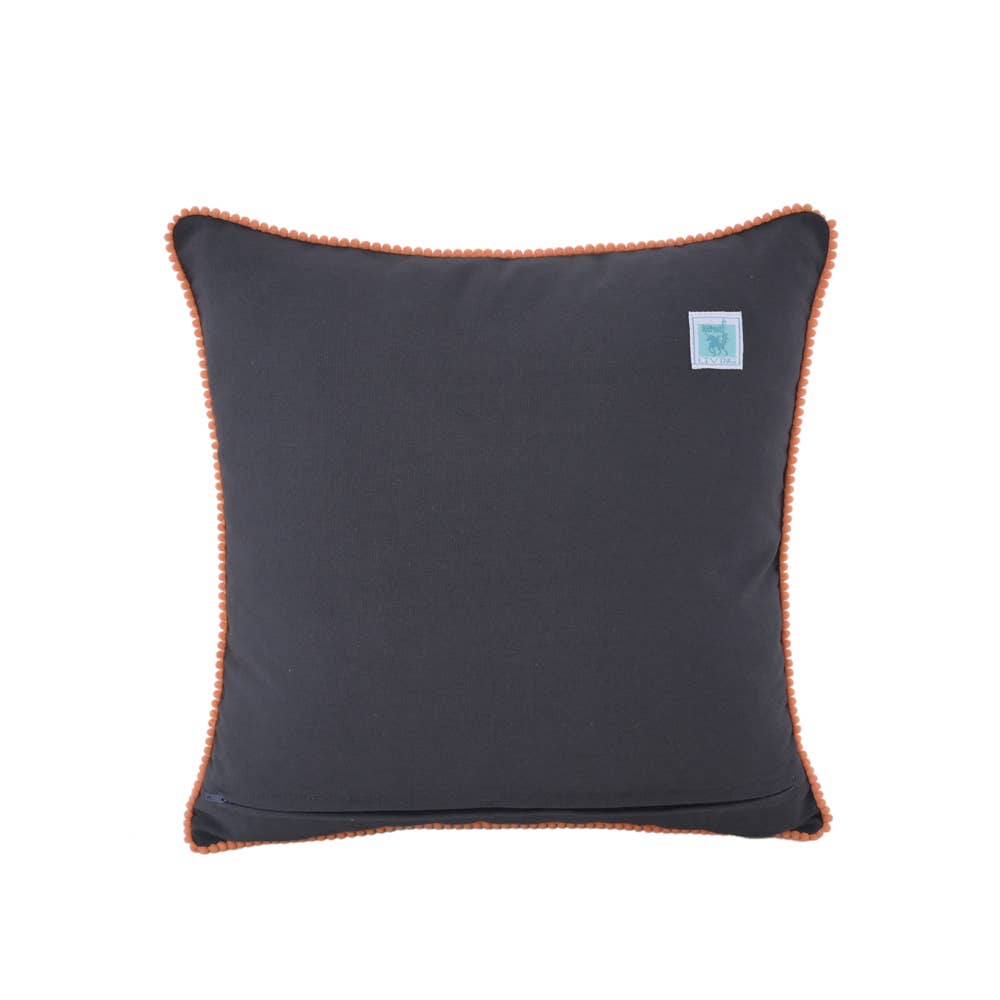 Fall Navy Velvet Pillow | Fuchsia Floral | 18x18