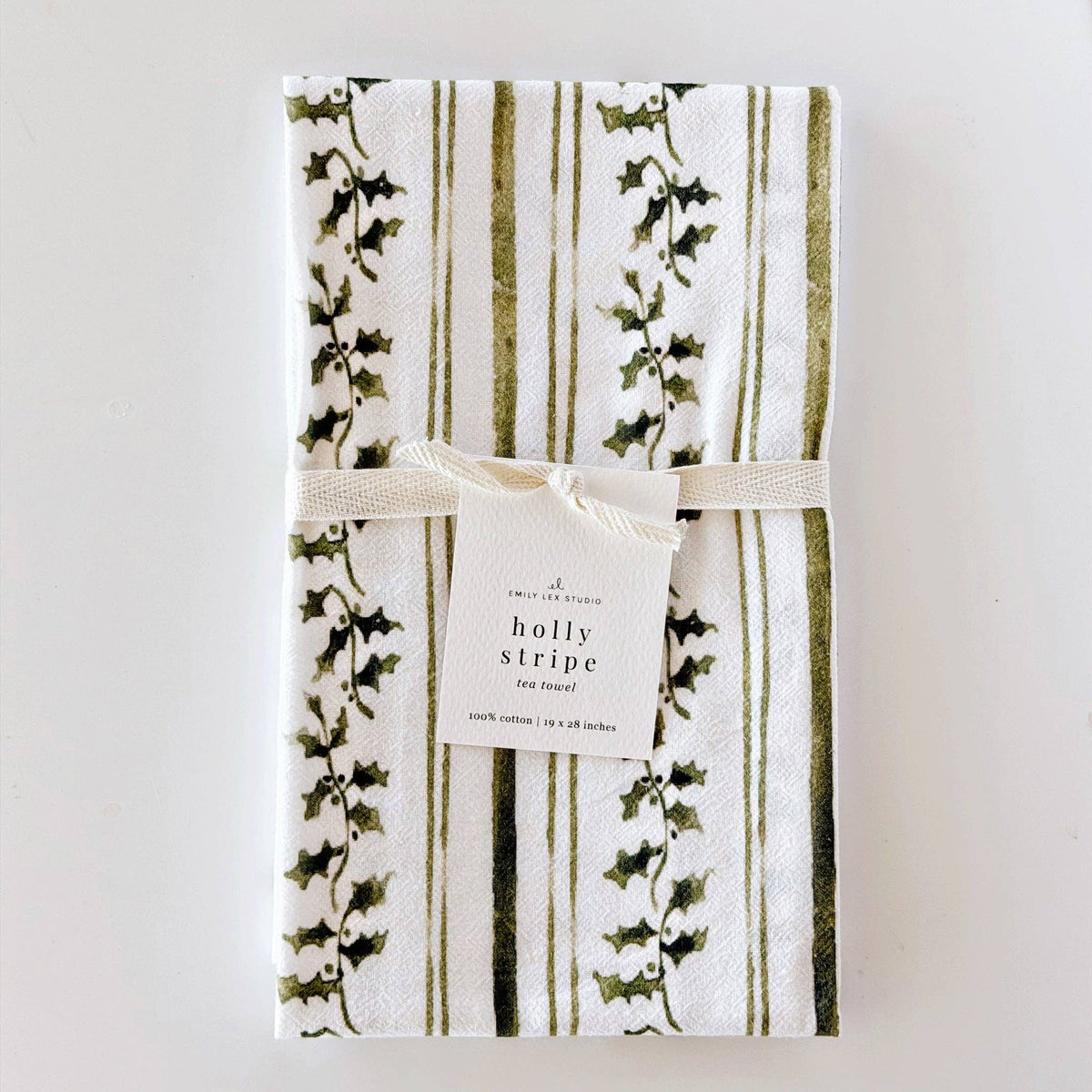 Holly Stripe | Cotton Flour Sack Tea Towel