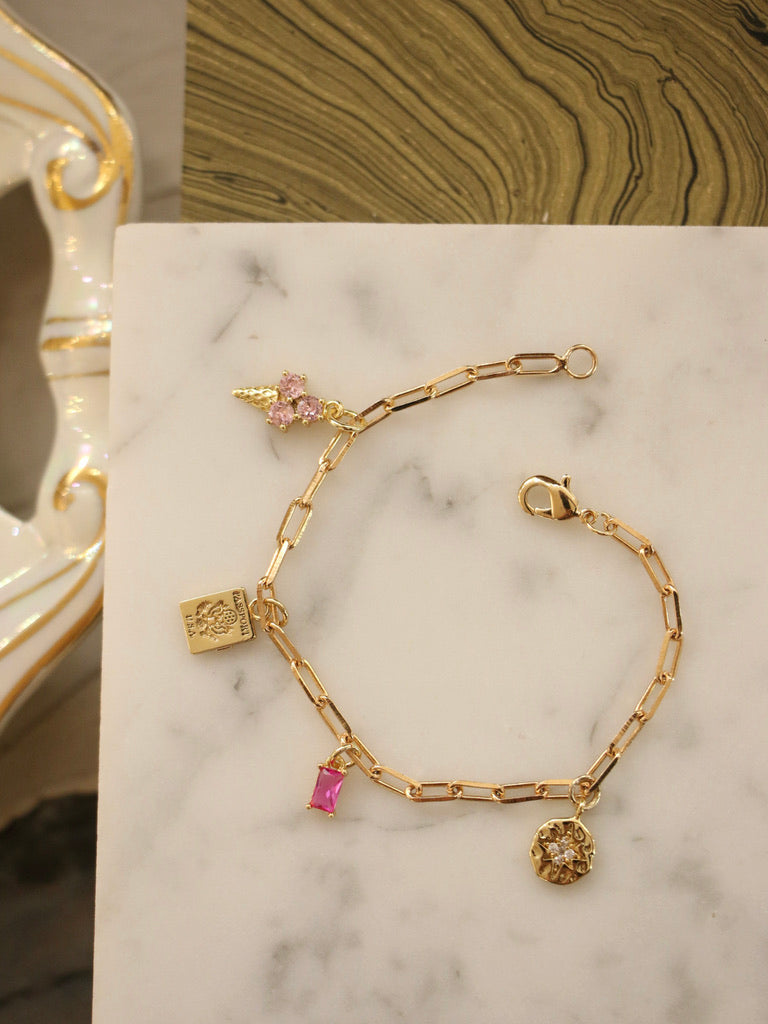 Gold Birthstone Baguette Charm