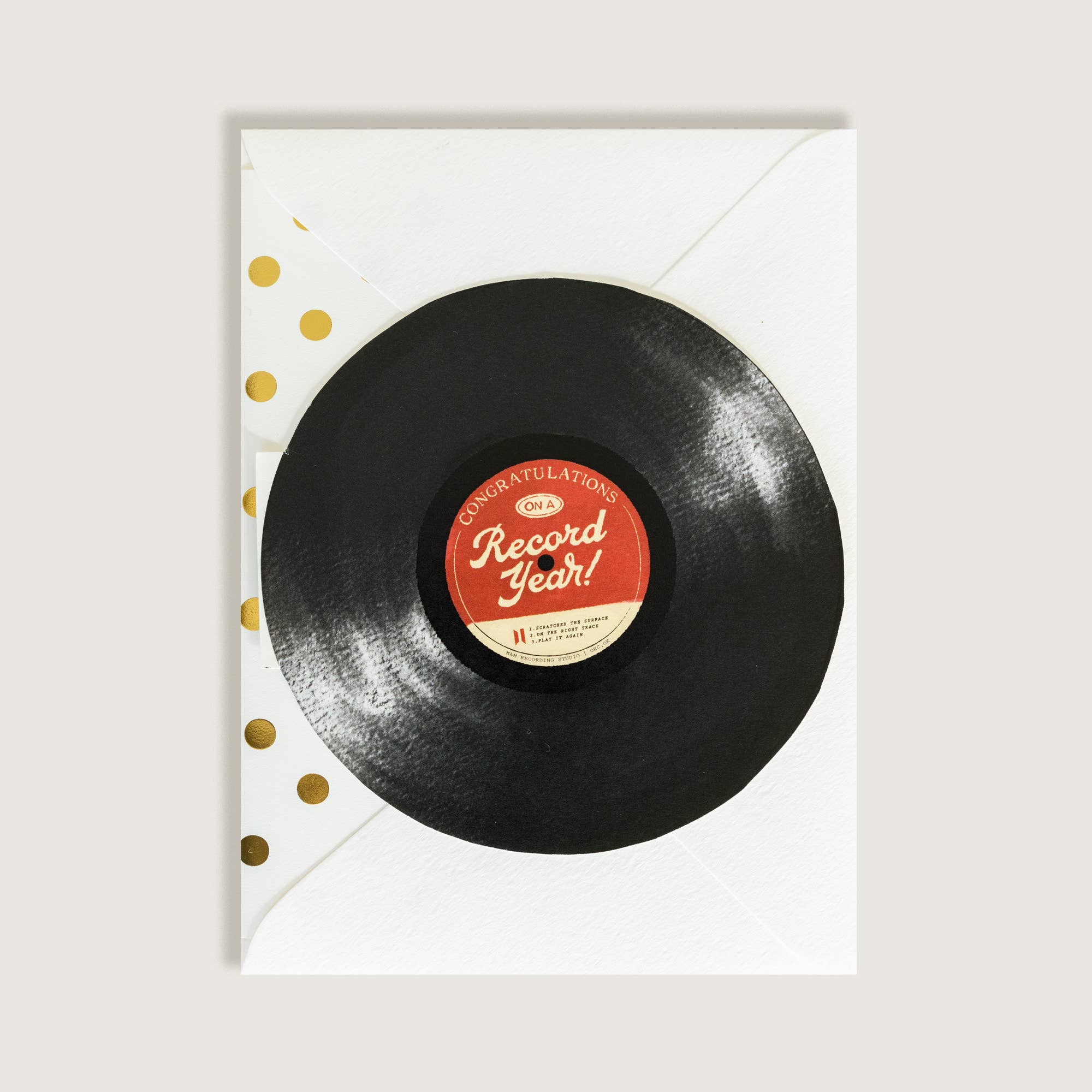 Record Year - Congratulations Greeting Card Vinyl Disc