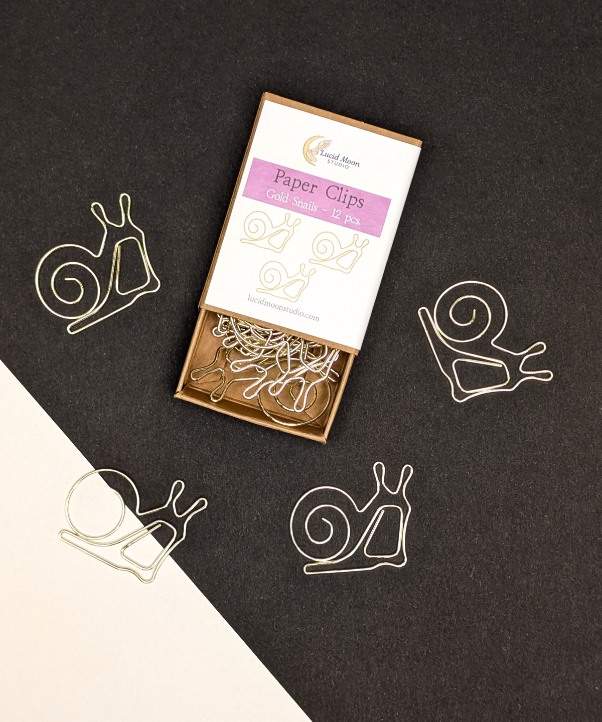 Gold Snails Boxed Paper Clips | Set of 12