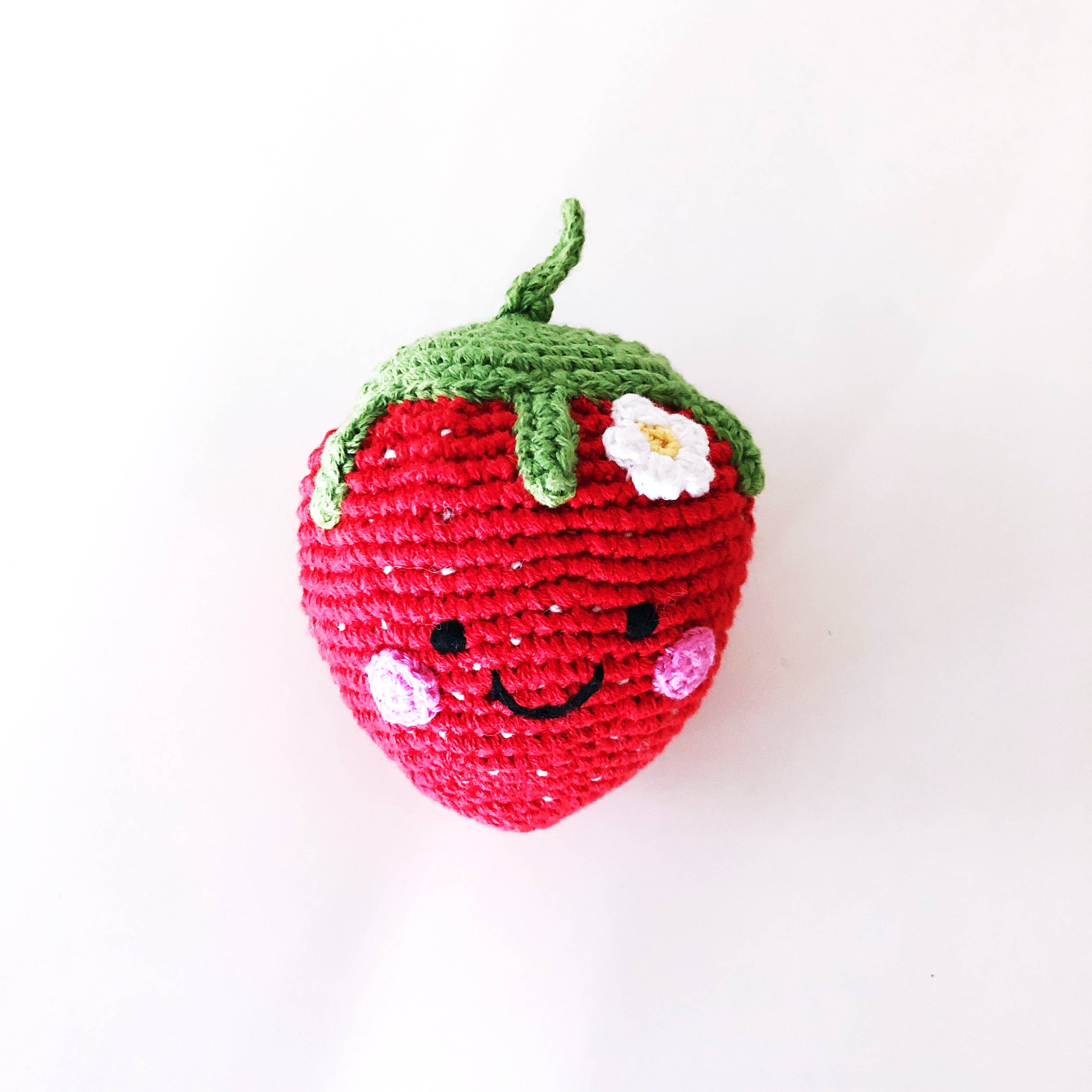 Friendly Plush Strawberry Rattle