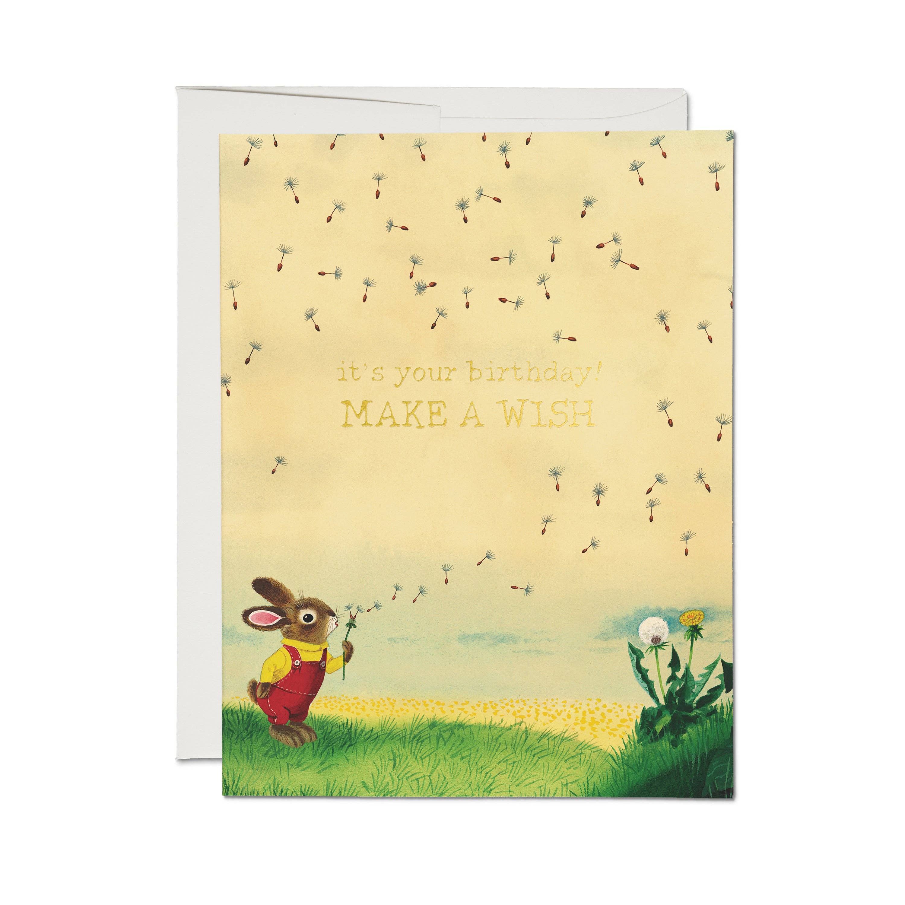 Bunny and Dandelion greeting card