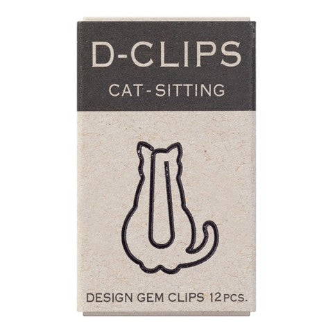 Midori D-Clips Paper Clips Sitting Cat