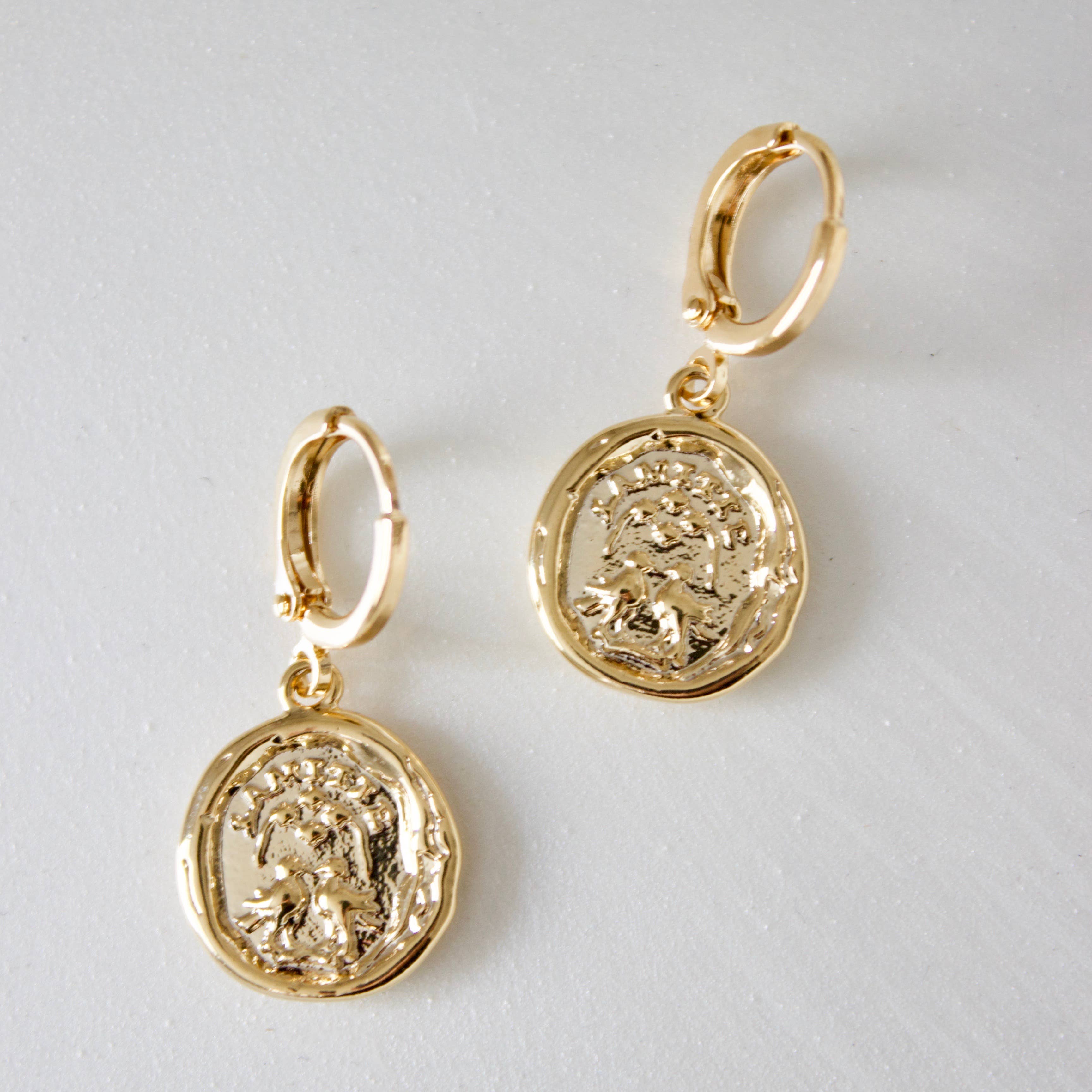Wax Seal Huggie Earrings