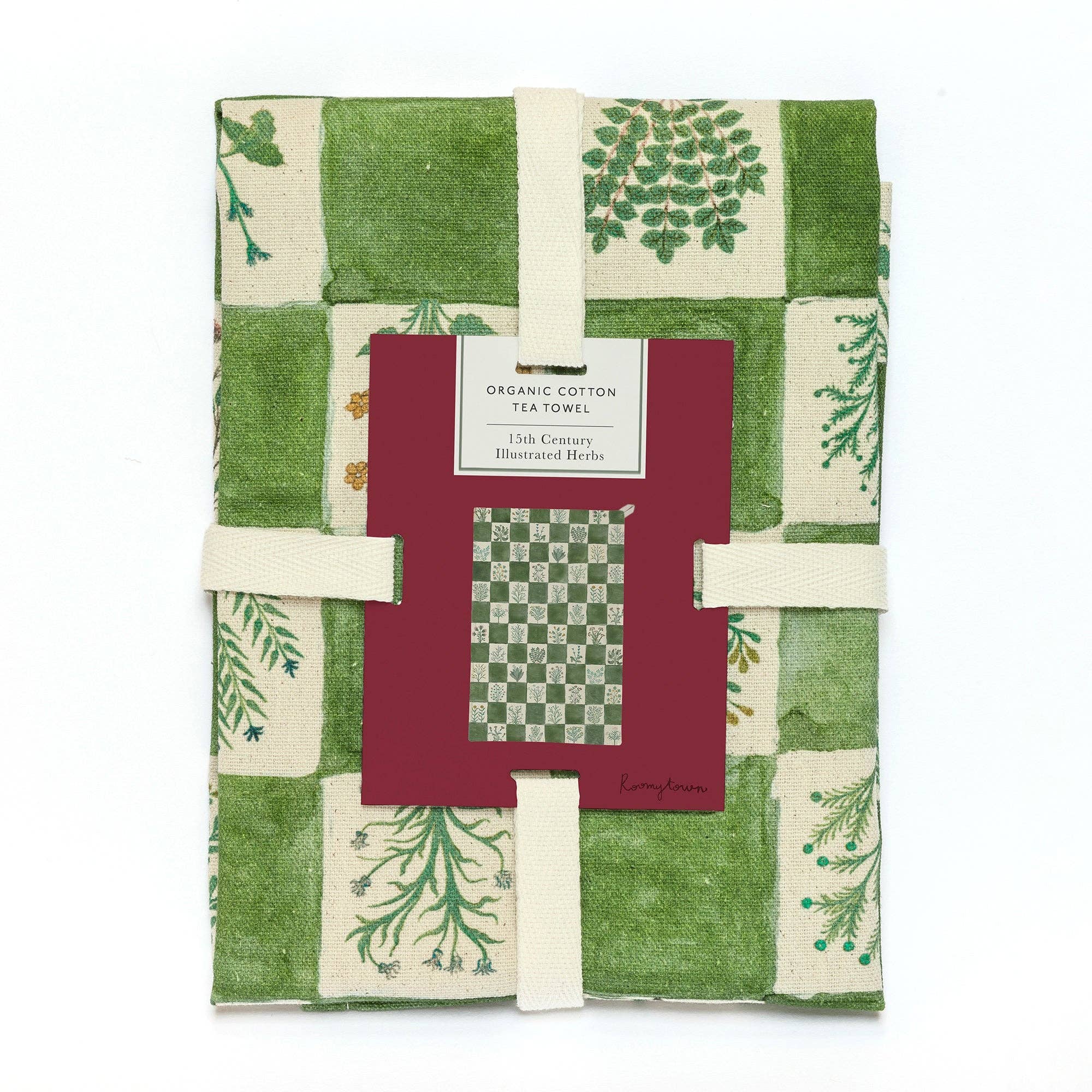 Organic Cotton Tea Towel | 15th Century Illustrated Herbs