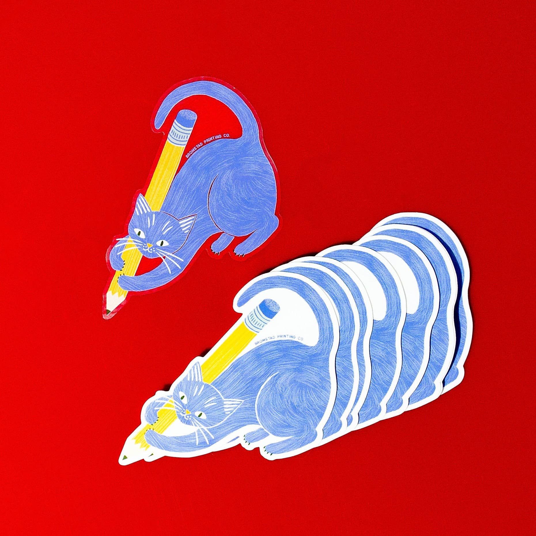 Pencil Cat | Clear Sticker