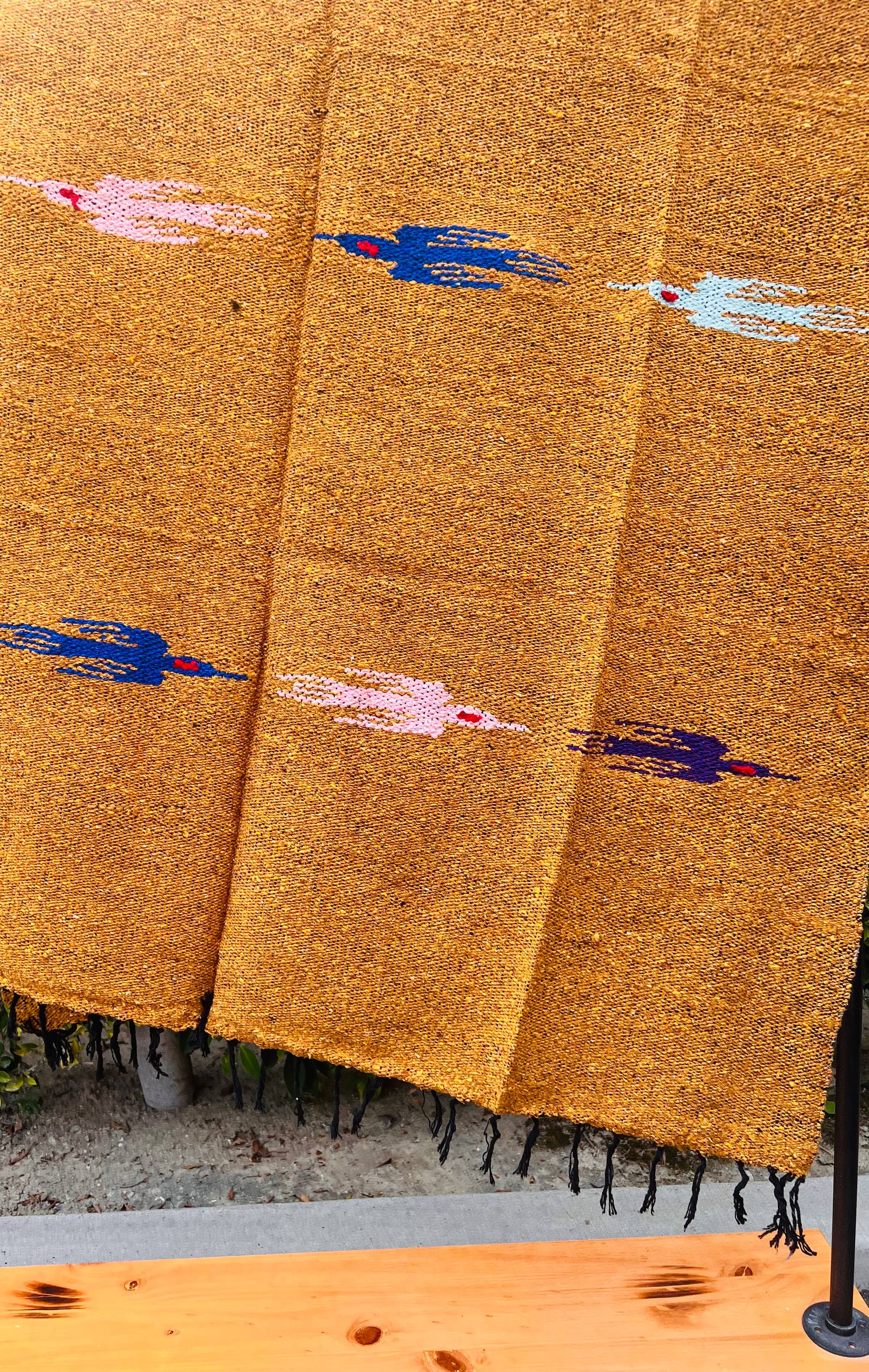 Gold Thunderbird | Mexican Throw Blanket