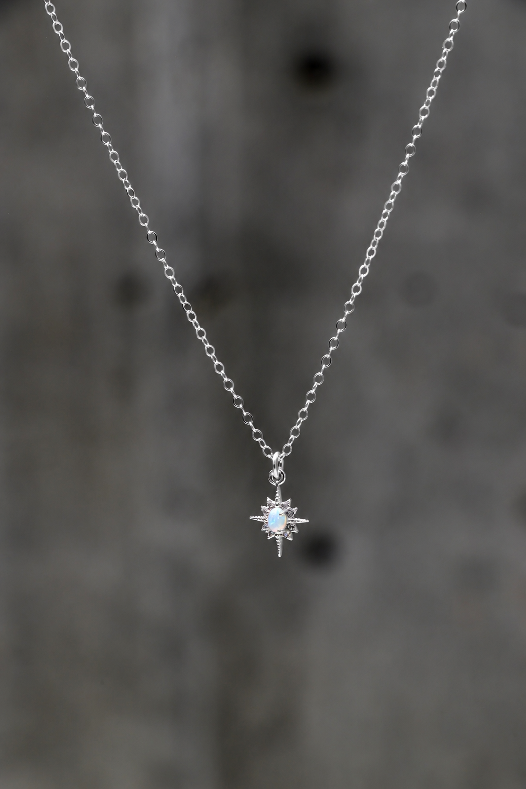 Opal Star Necklace | Silver