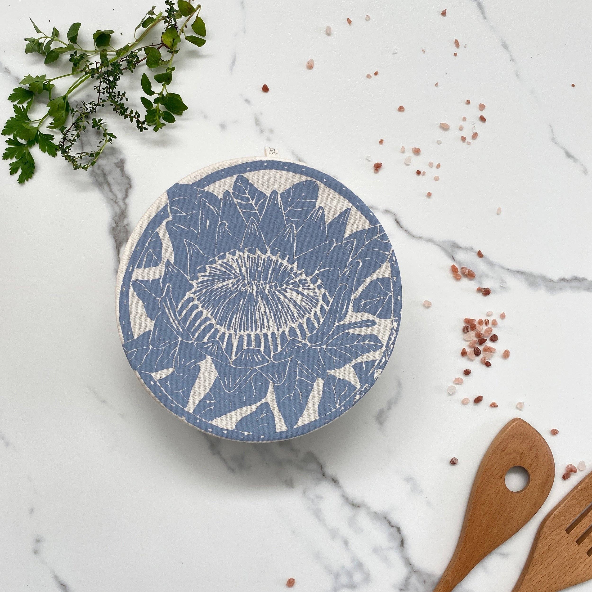 Dish and Bowl Cover Small Protea Print | cloth bowl cover