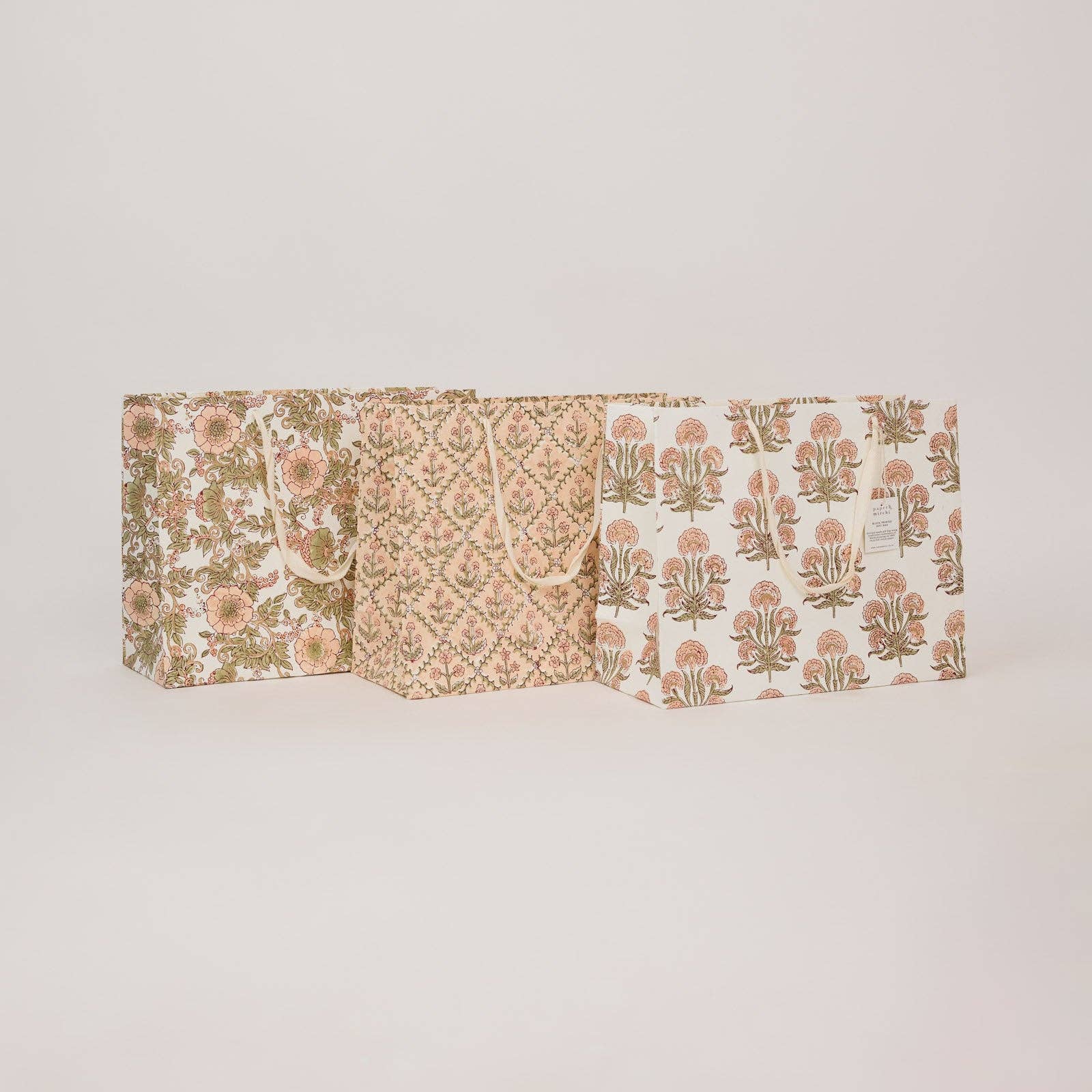 Block Printed Gift Bags (Large) - Terracotta