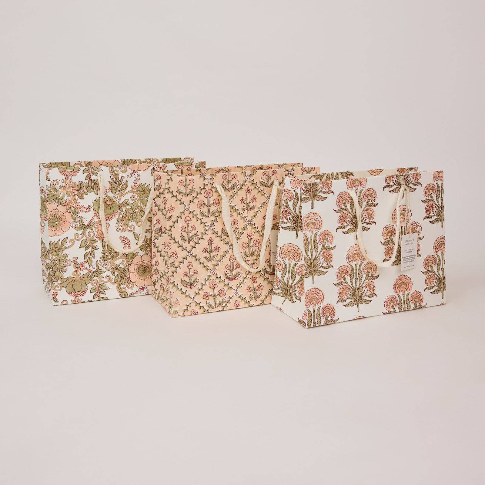 Block Printed Gift Bags (Medium) - Terracotta
