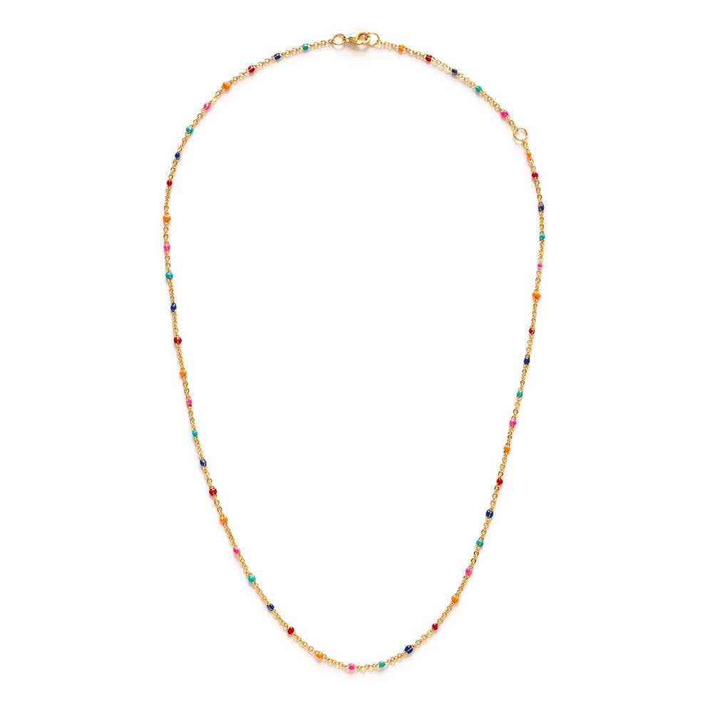 Colorful Enamel Chain Necklace