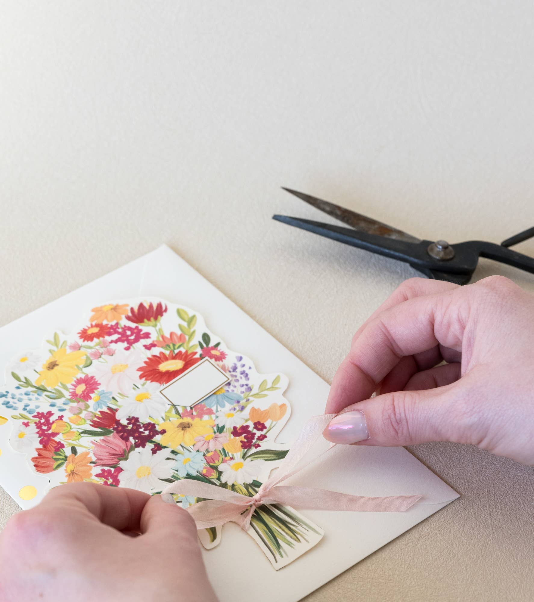 A Flower Bouquet Die Cut Greeting Card