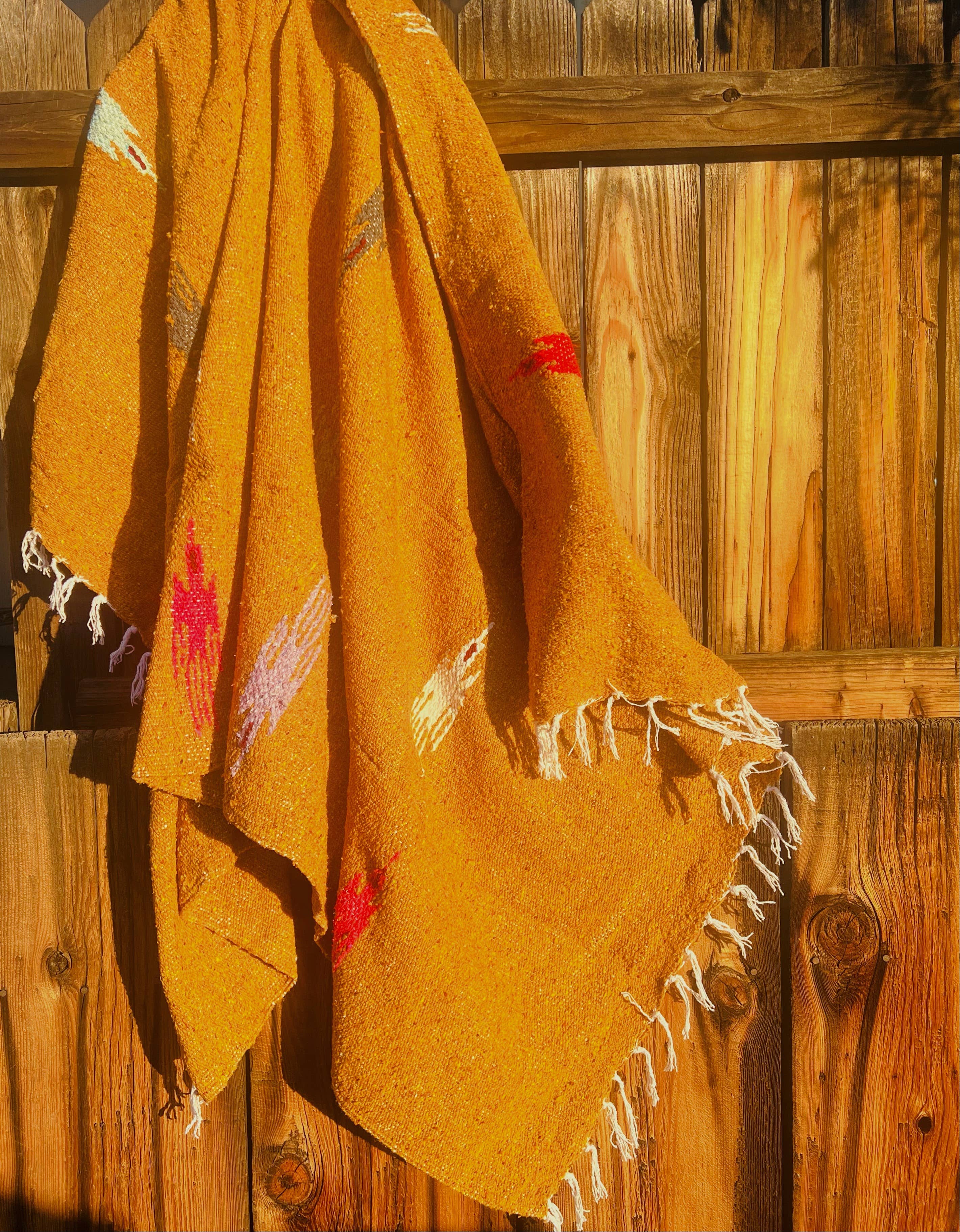 Gold Thunderbird | Mexican Throw Blanket