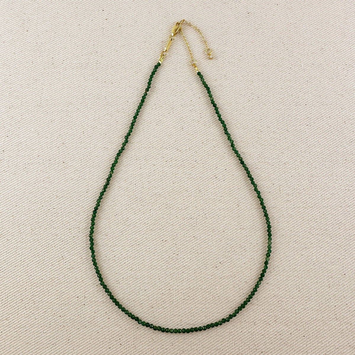 Green Jade Necklace | 18k Gold Filled