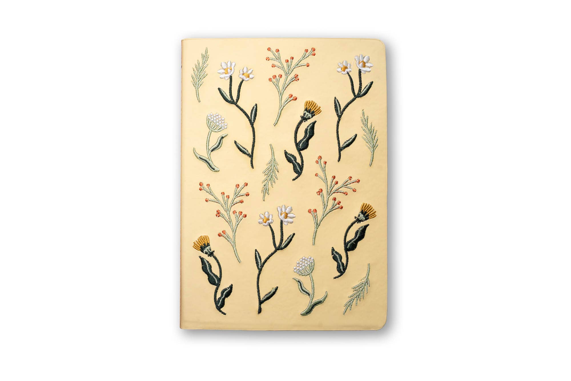 Butter Yellow Blooms | Embroidered Notebook