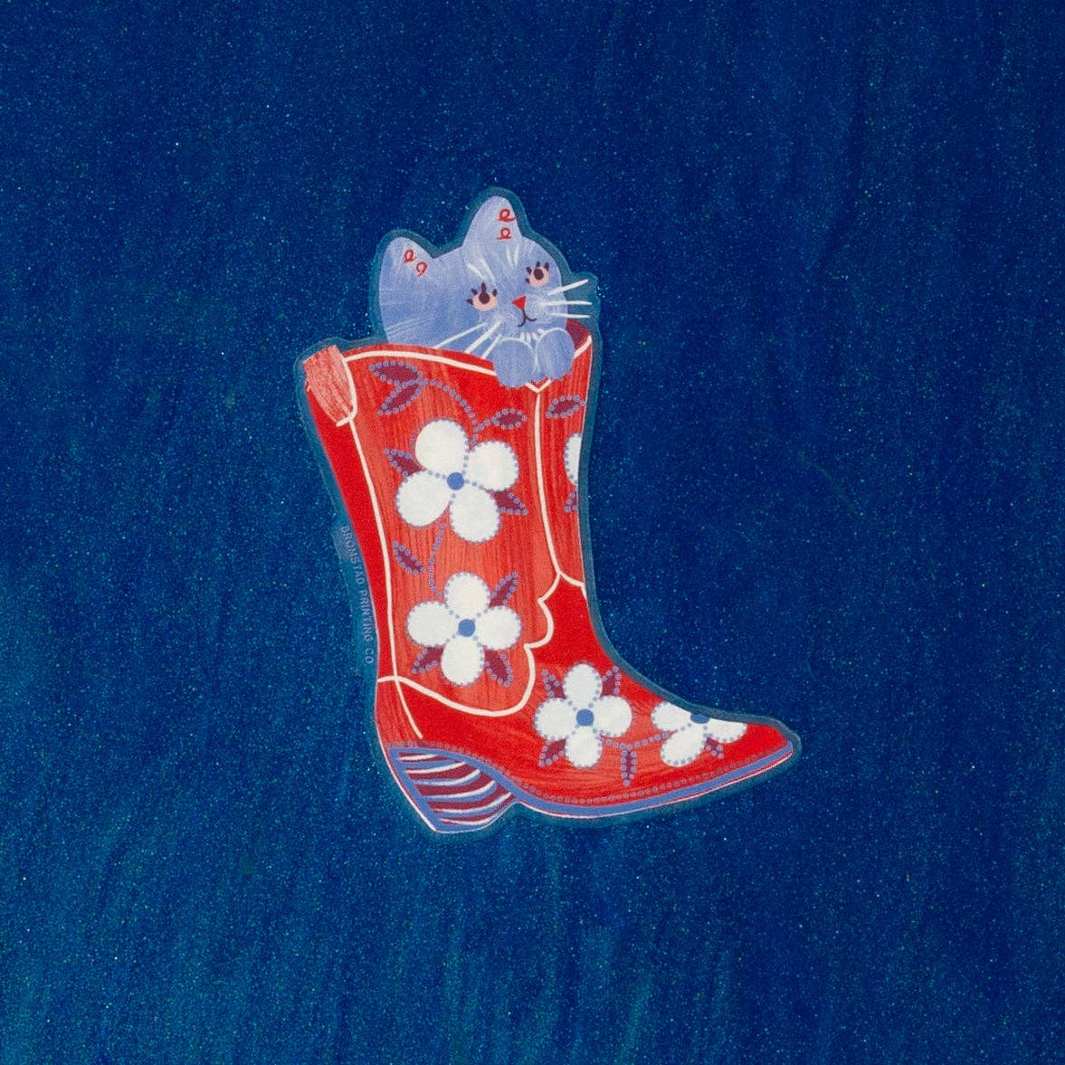 Cowboy Boot Cat | Clear Sticker
