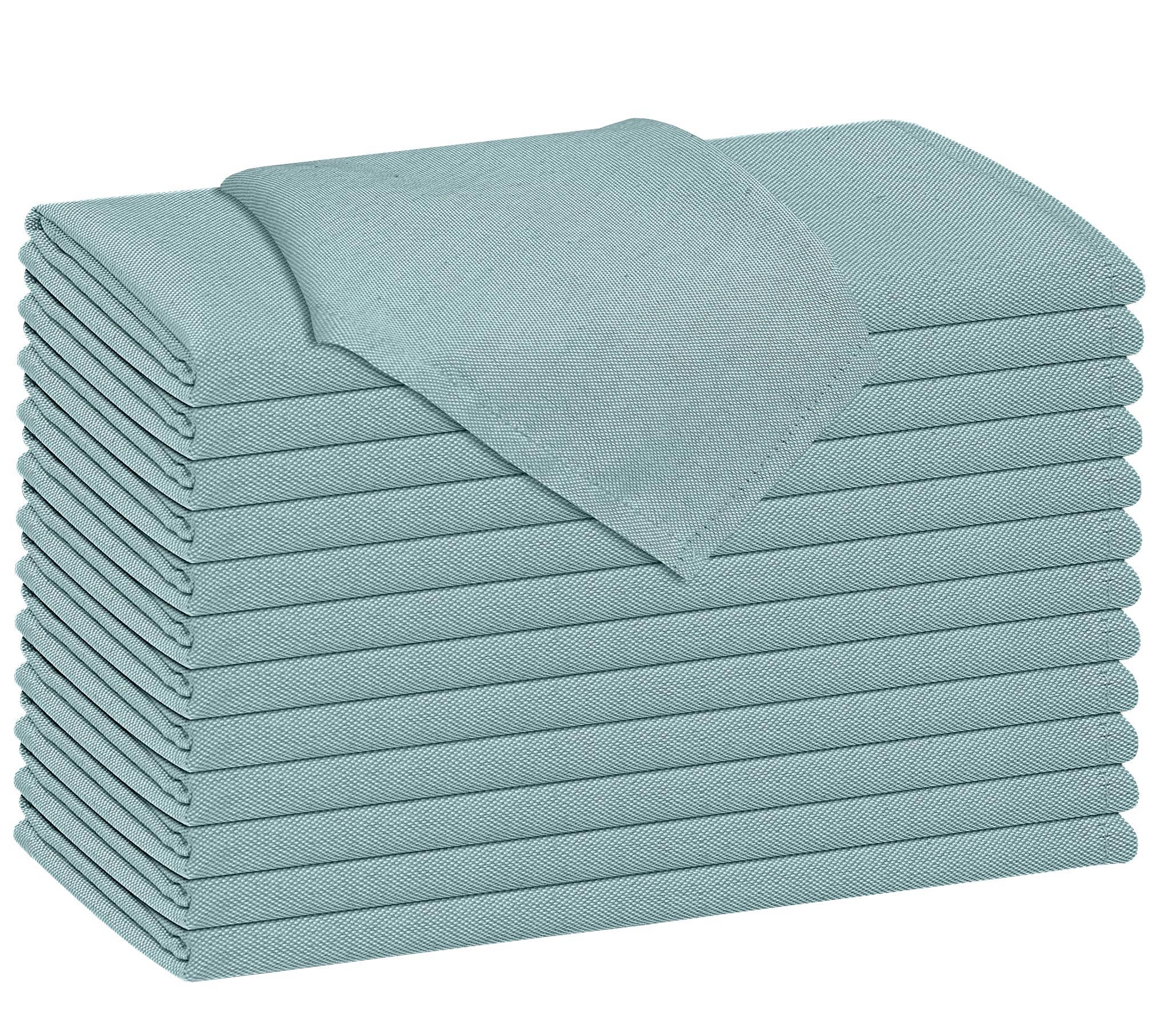 Teal | Chambray Fabric Napkins | 18x18" | Set of 12