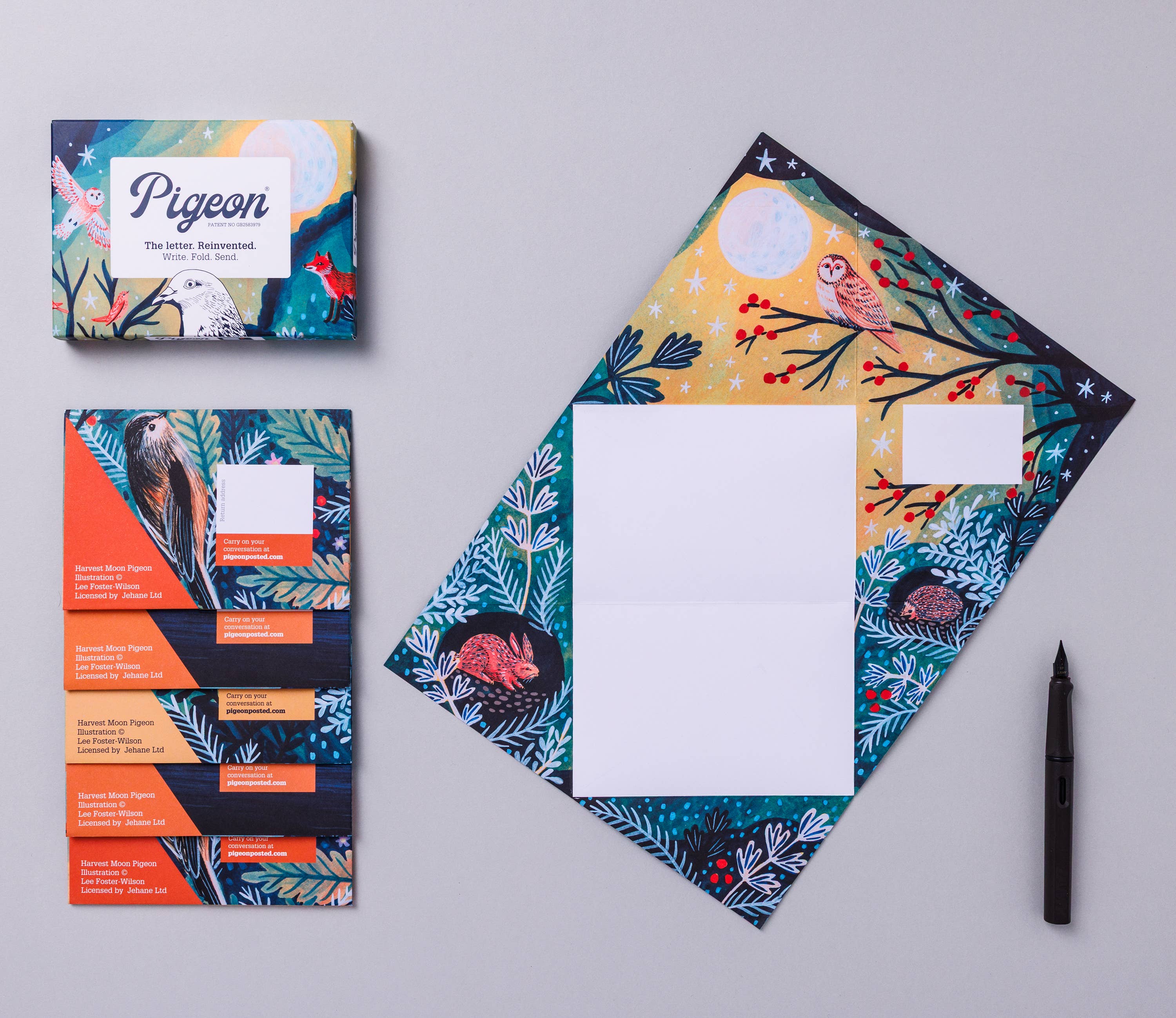 Harvest Moon Pigeon | Folding Holiday Letter Set