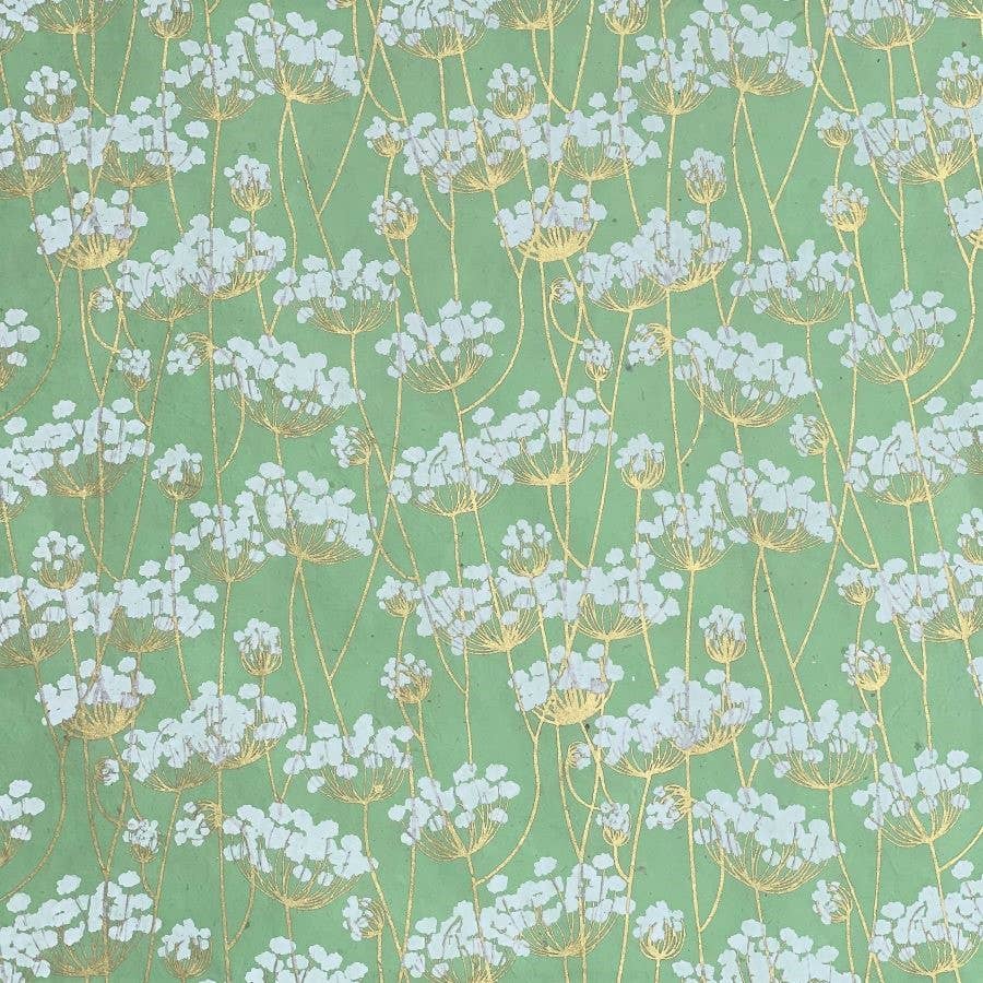 Twigs | White & Gold on Mint | Wrapping Paper