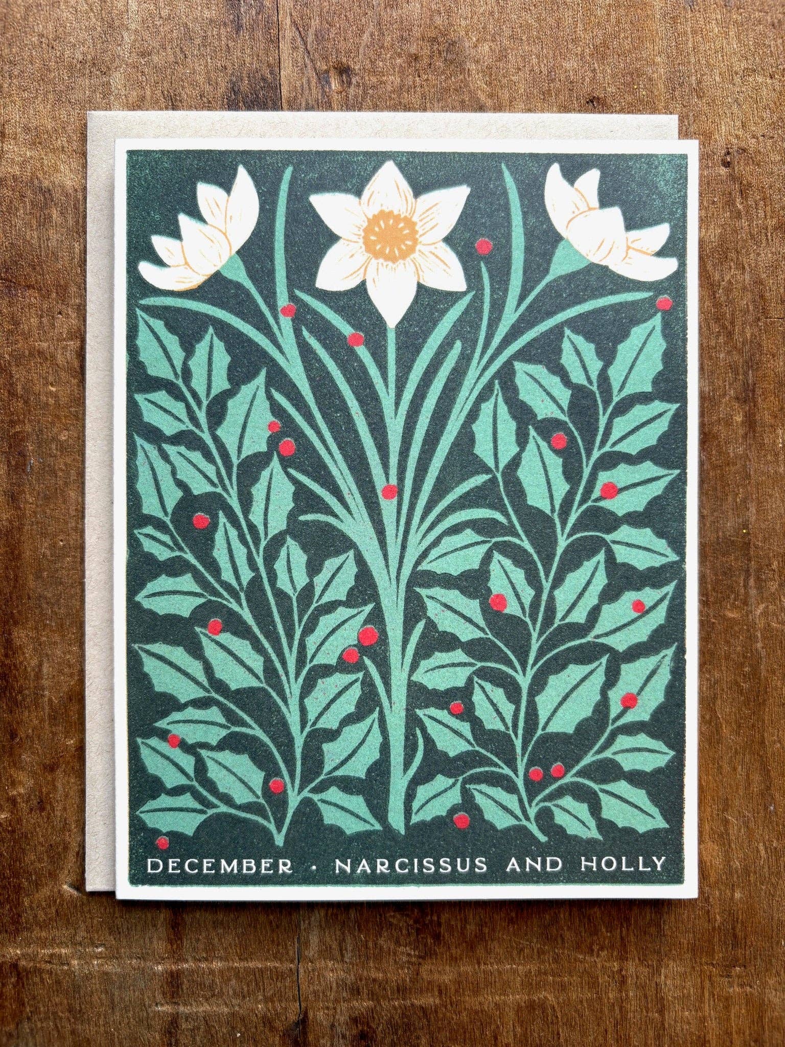 Birth Month Flowers: December Greeting Card