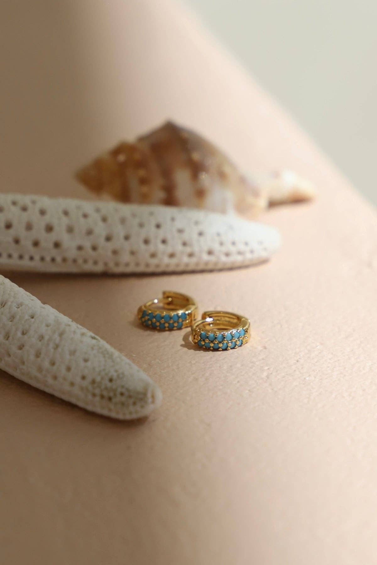 Turquoise Duo Huggies