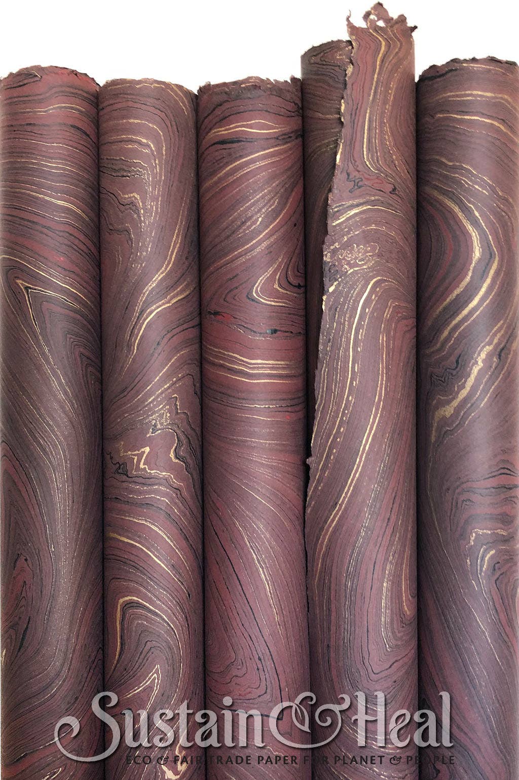 Plum Marble Sheet | Handmade Paper | #177