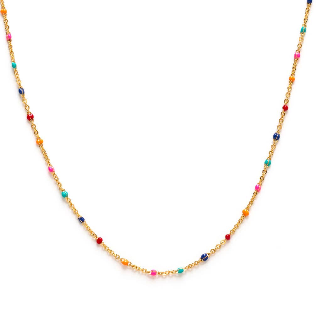 Colorful Enamel Chain Necklace