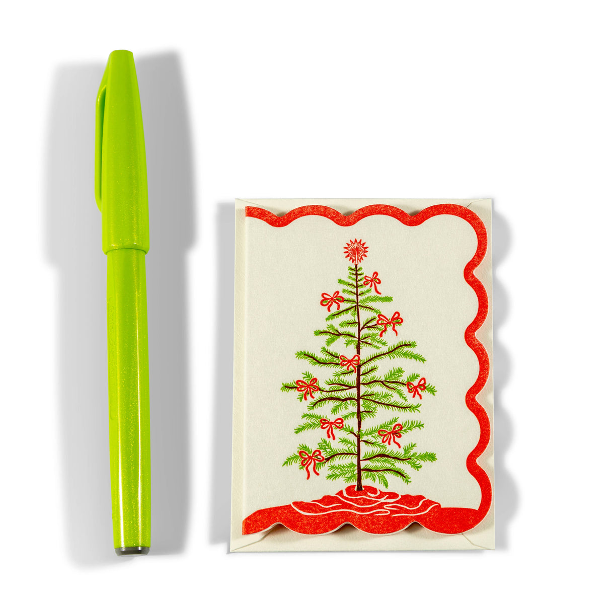 Christmas Tree| Mini Letterpress Enclosure Card