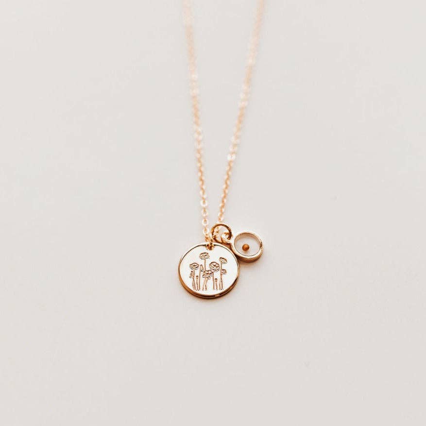 Poppy Necklace with Mustard Seed