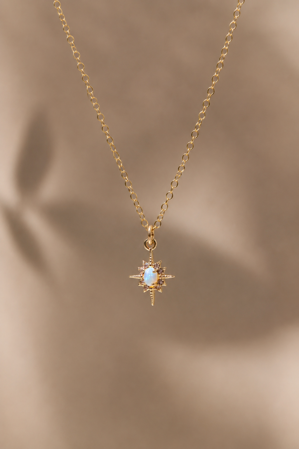 Opal Star Necklace | Gold