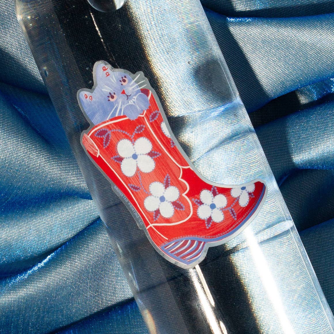 Cowboy Boot Cat | Clear Sticker
