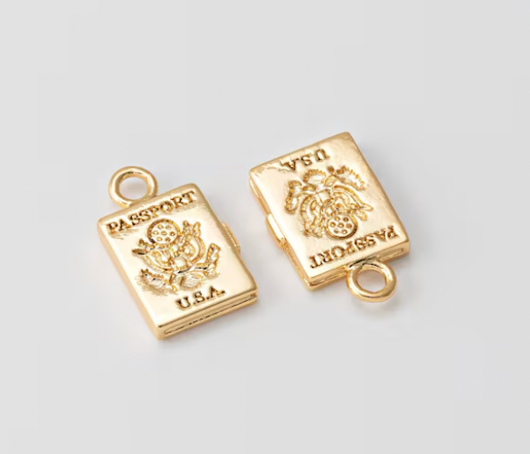 Gold Tiny Passport Charm