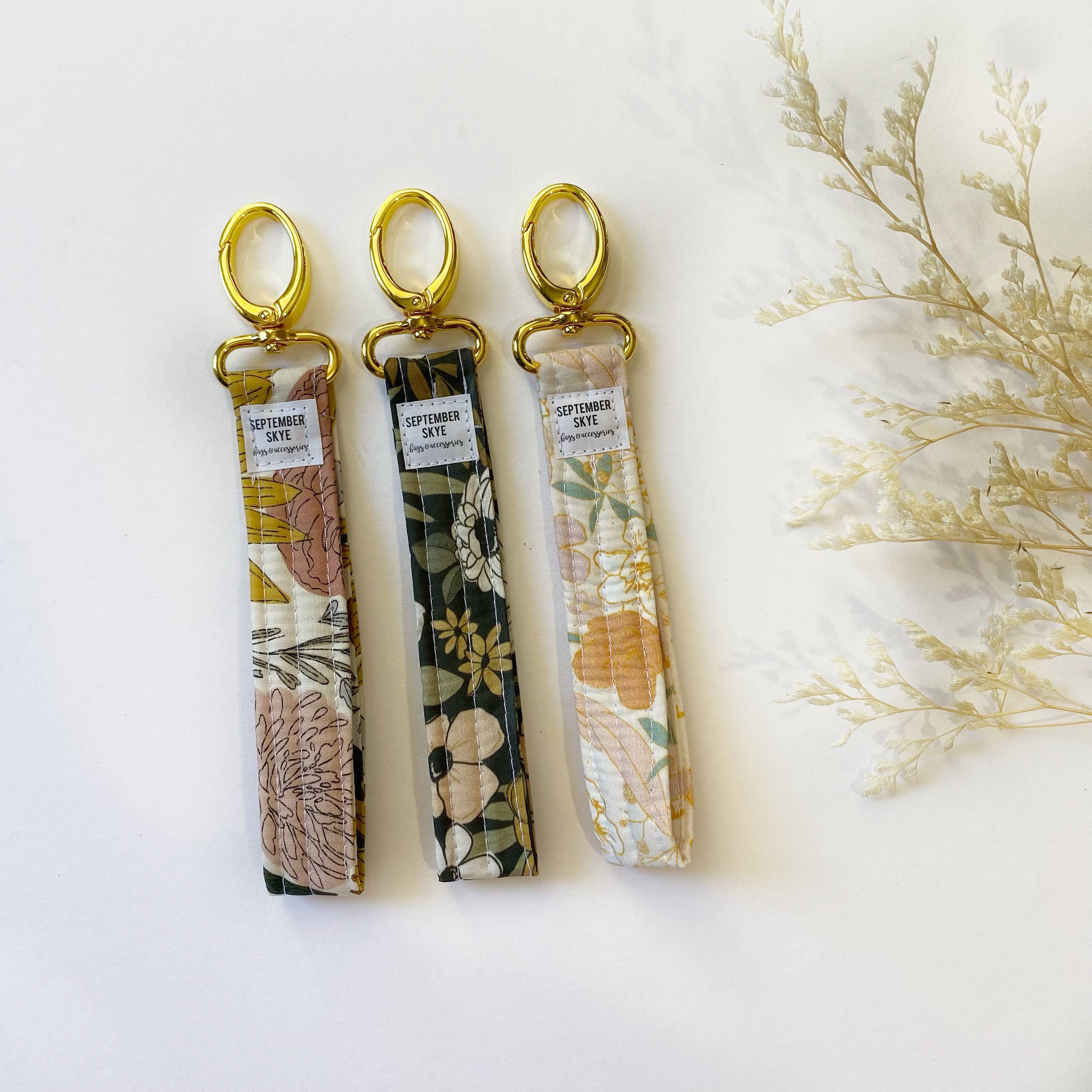 Key Fob | key chain | sketch floral