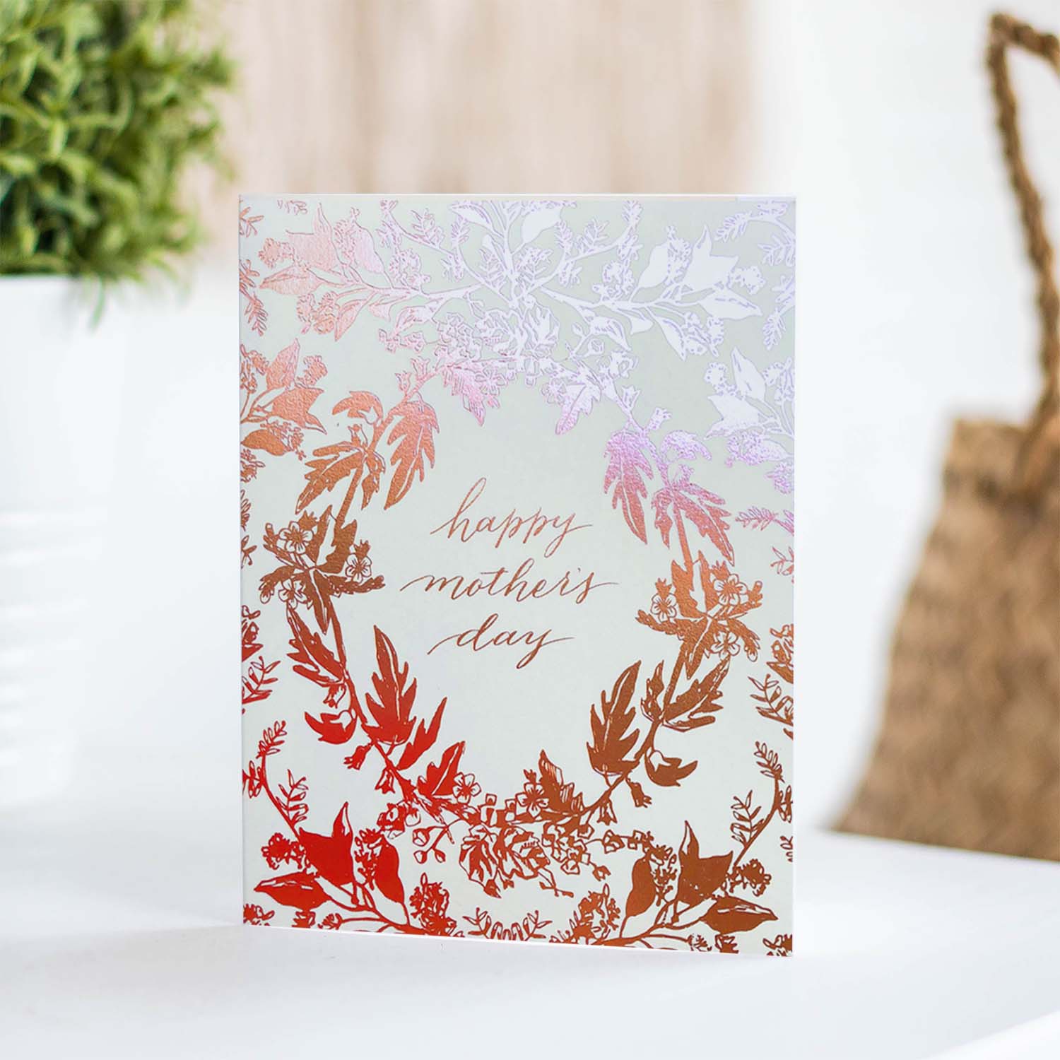 Rosegold Botanical Mother's Day Greeting Card