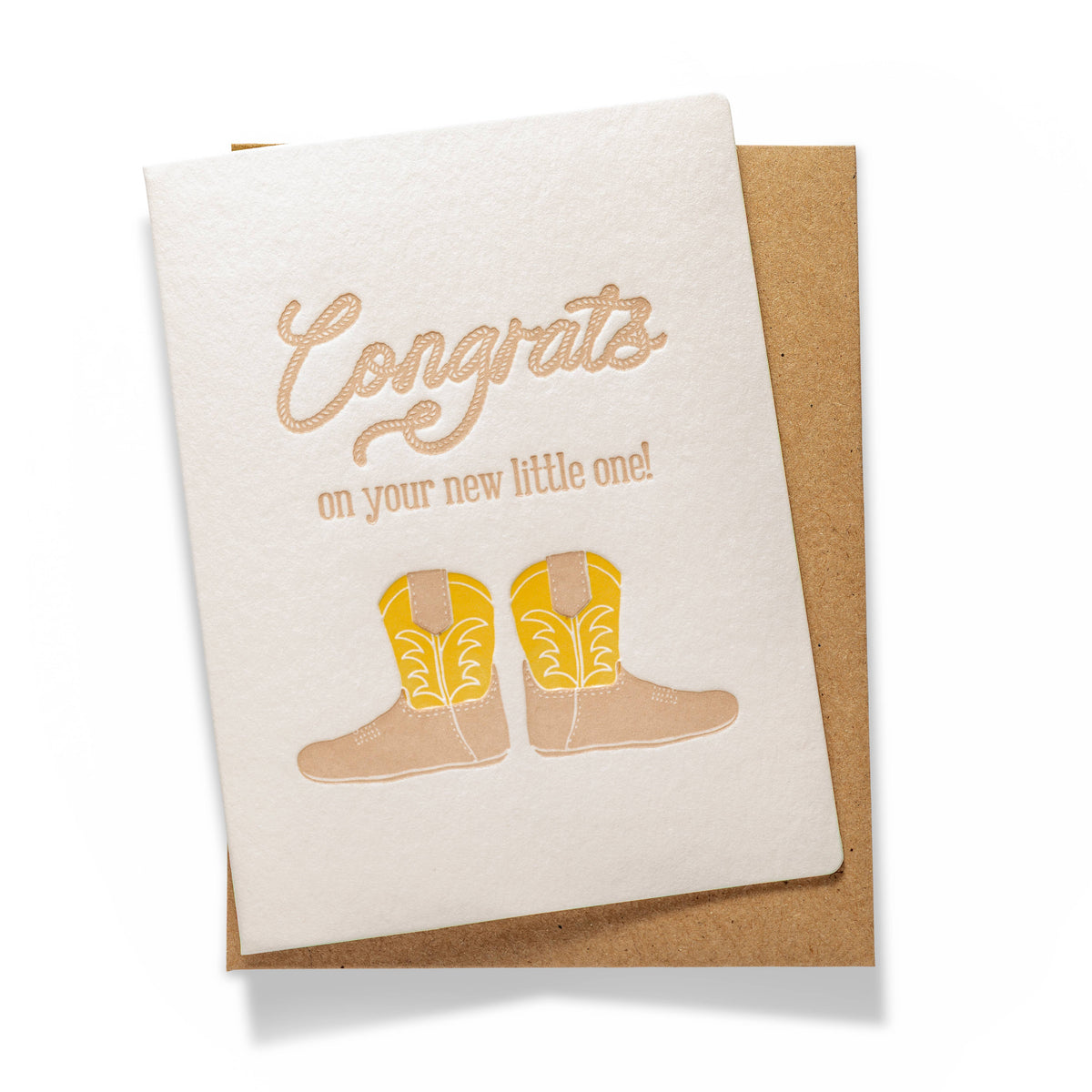 Baby Boots | Letterpress Greeting Card