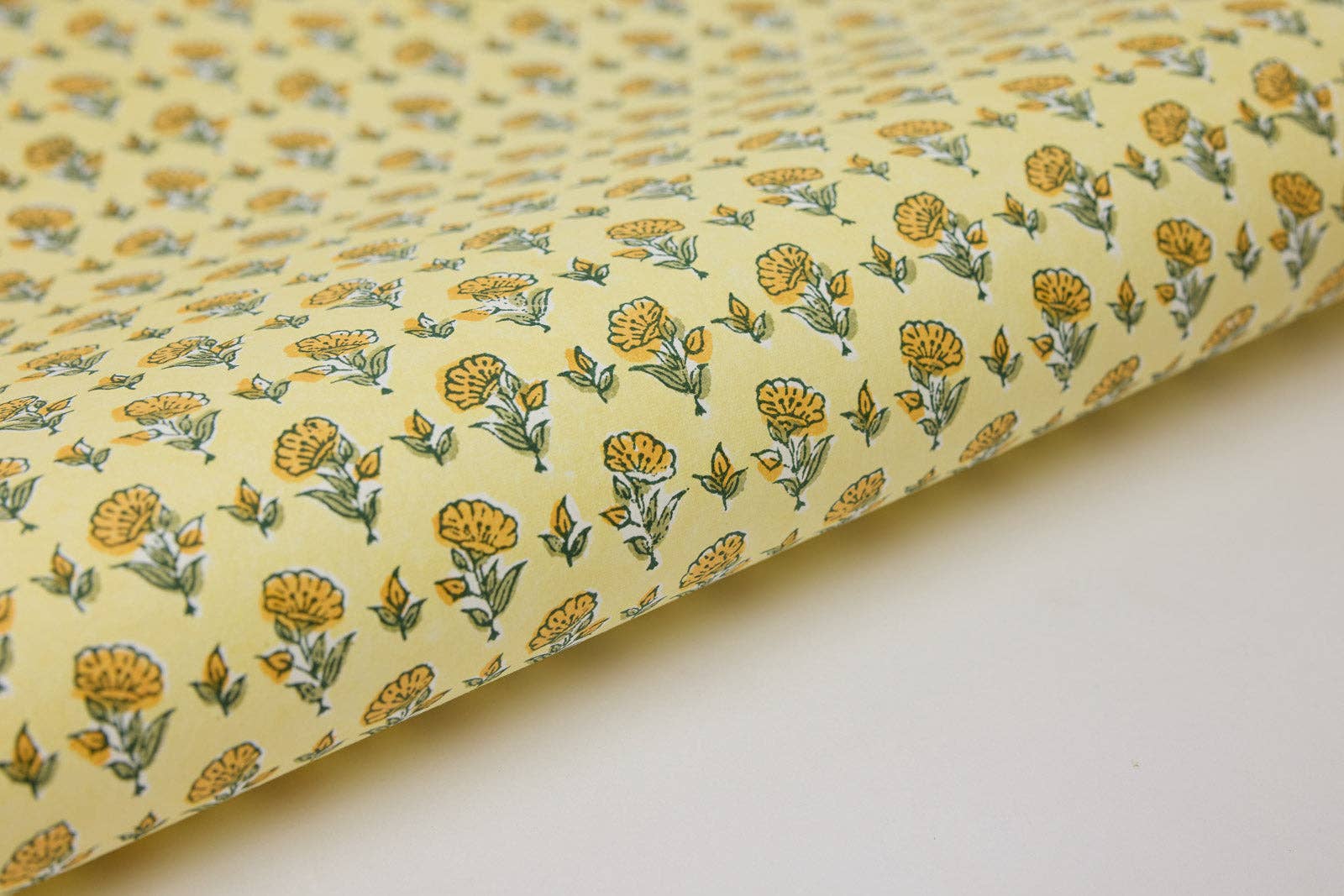 Block Printed Wrapping Paper | Ditsy Floral | Sunshine