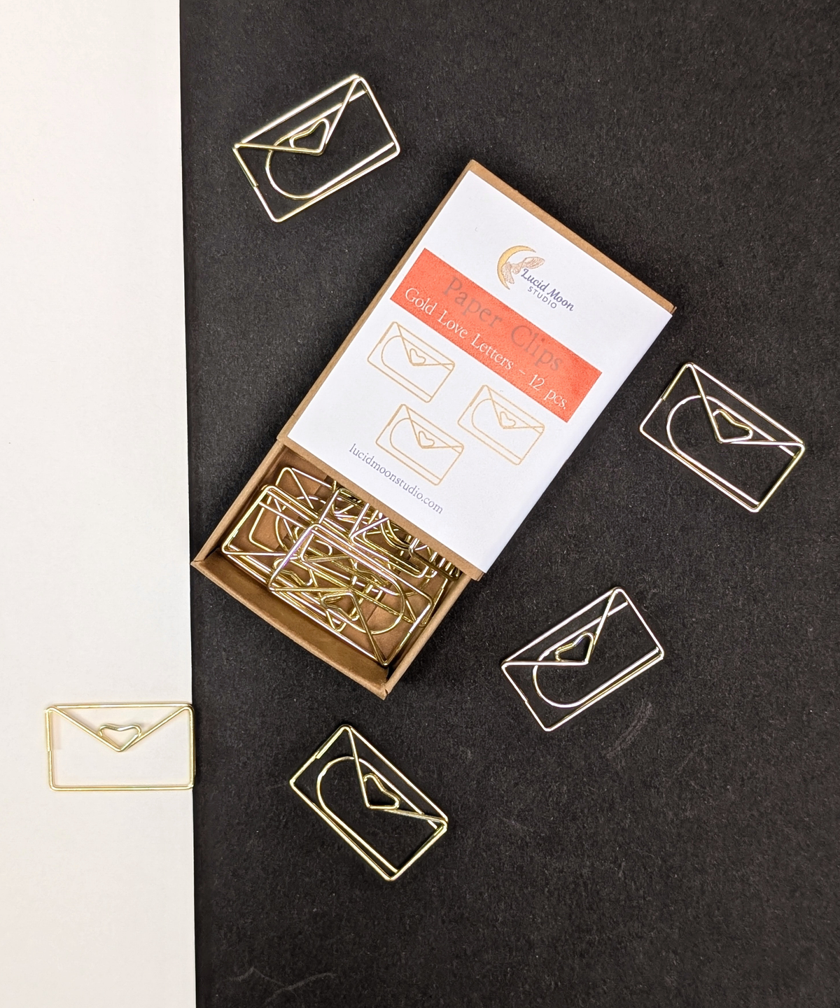 Gold Love Letters Boxed Paper Clips | Set of 12