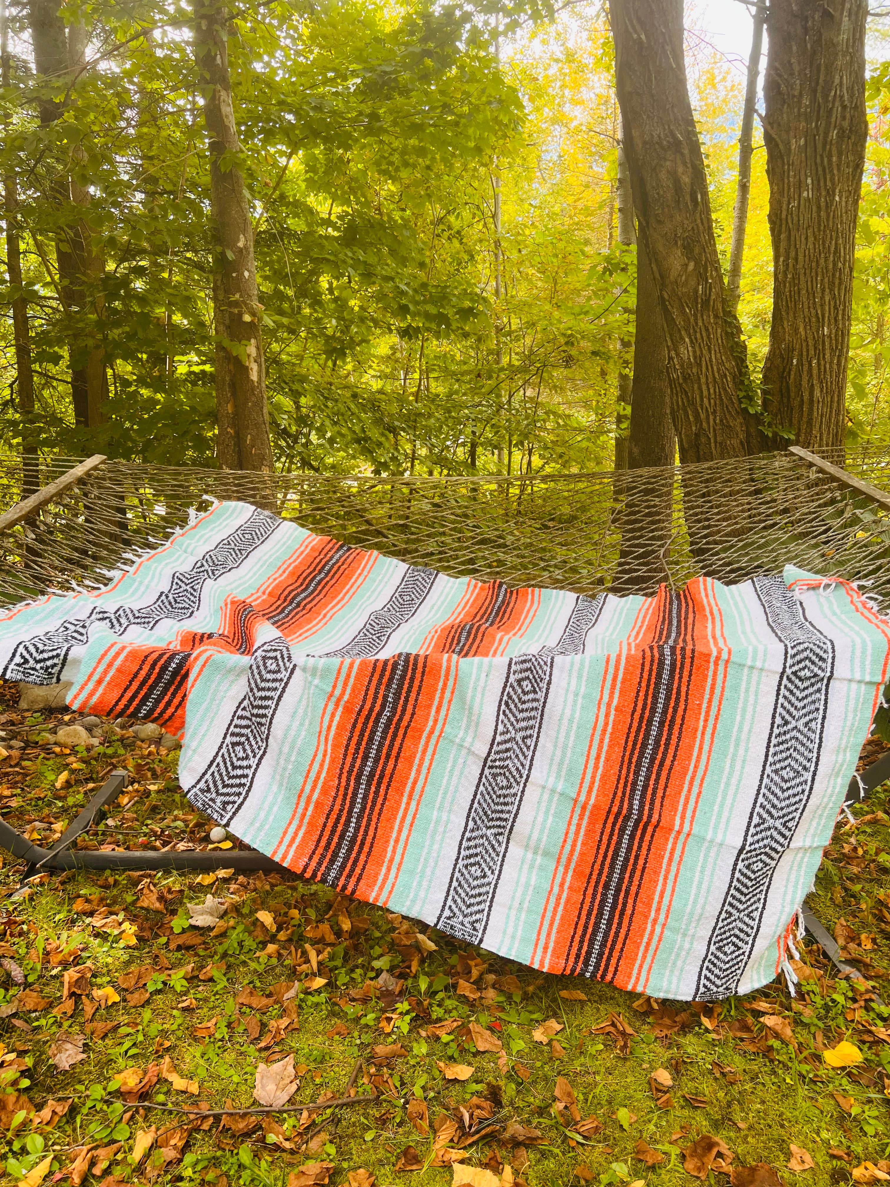 Orange & Mint Adventure Throw Blanket