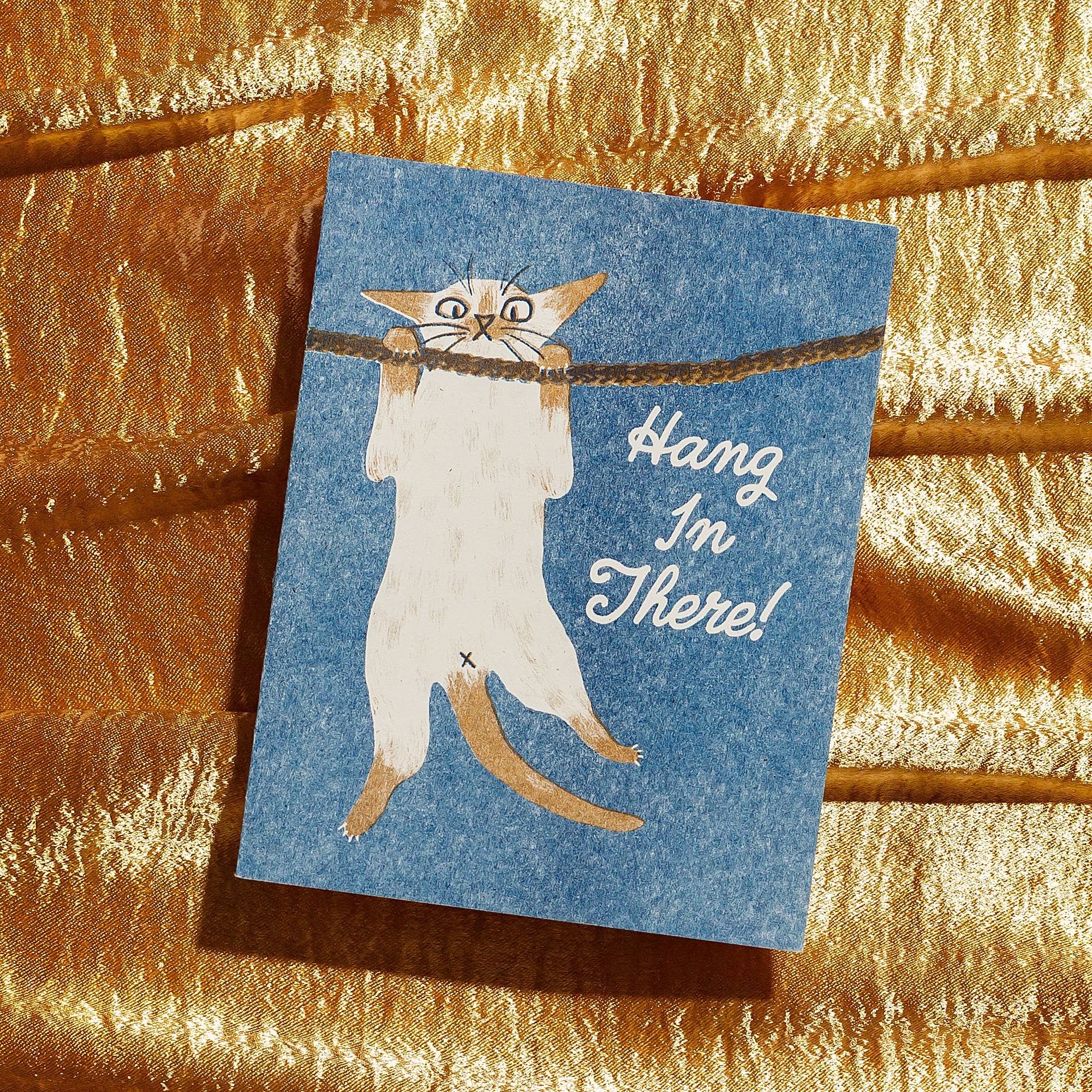 Hang In There! Cat - Risograph Card