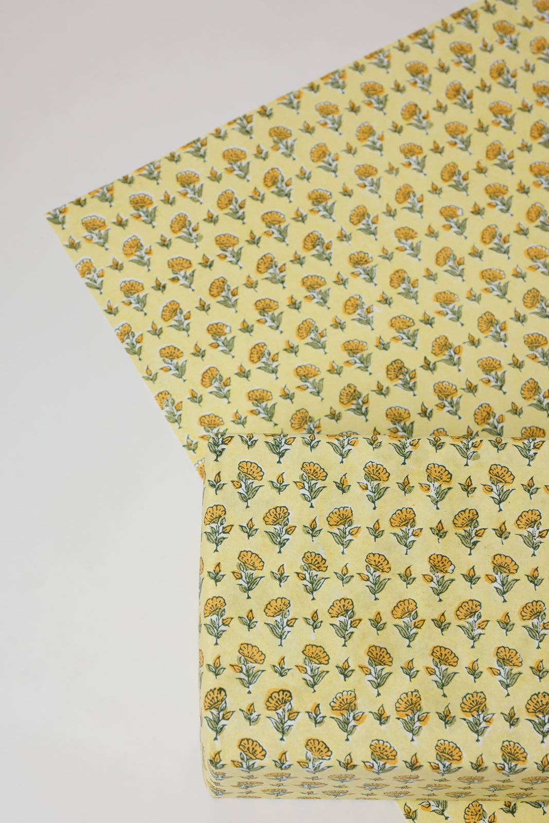 Block Printed Wrapping Paper | Ditsy Floral | Sunshine