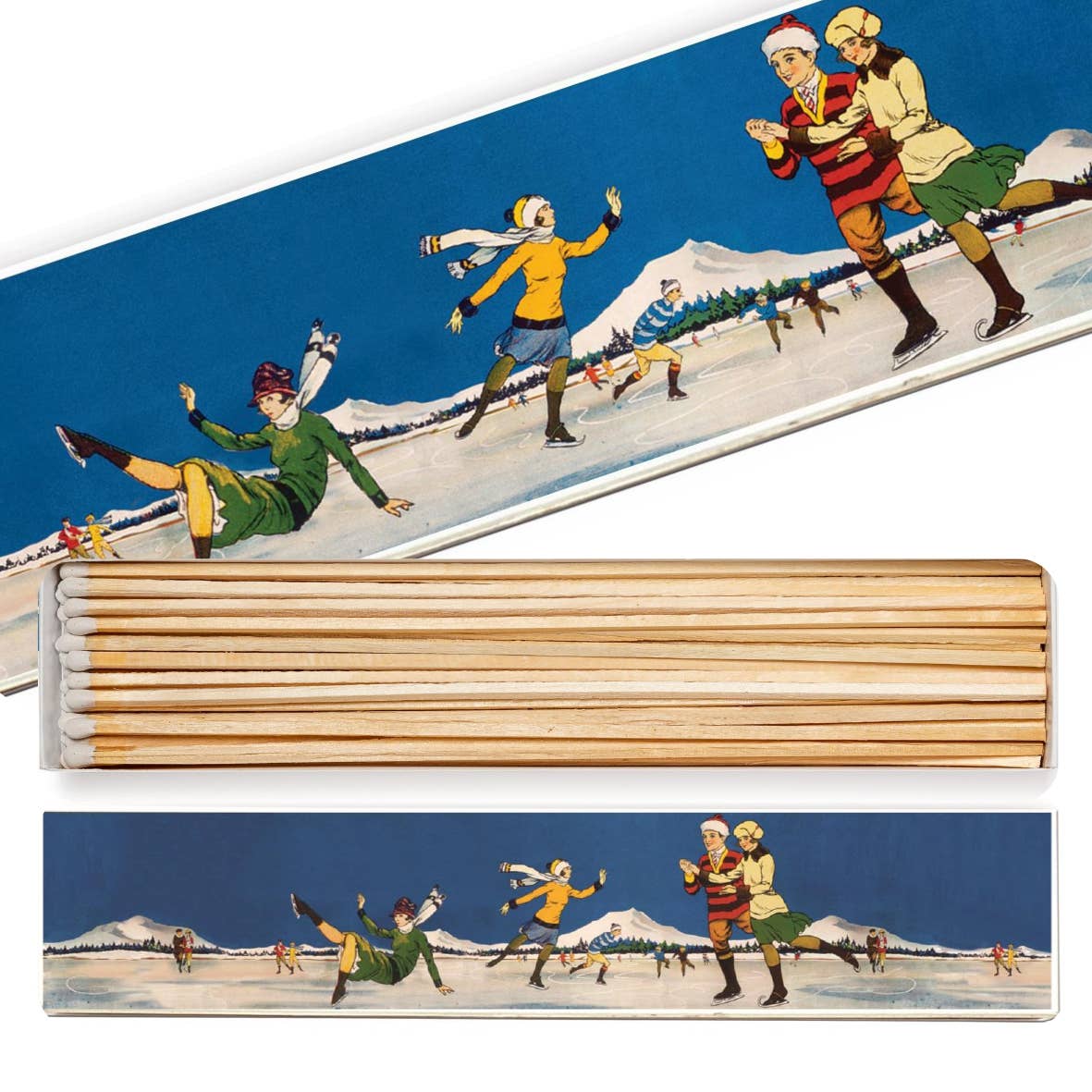 Ice Skating Long Christmas Matchbox